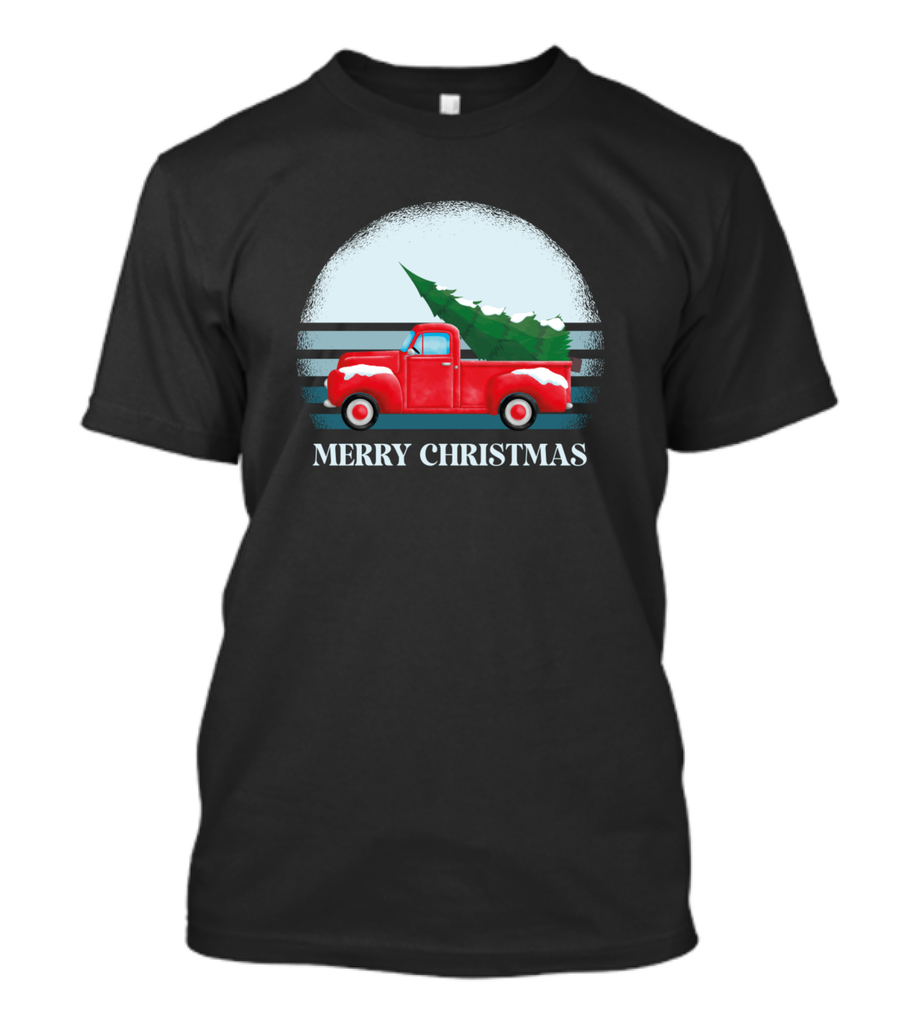Merry Christmas Vintage Wagon Pickup Truck T-Shirt