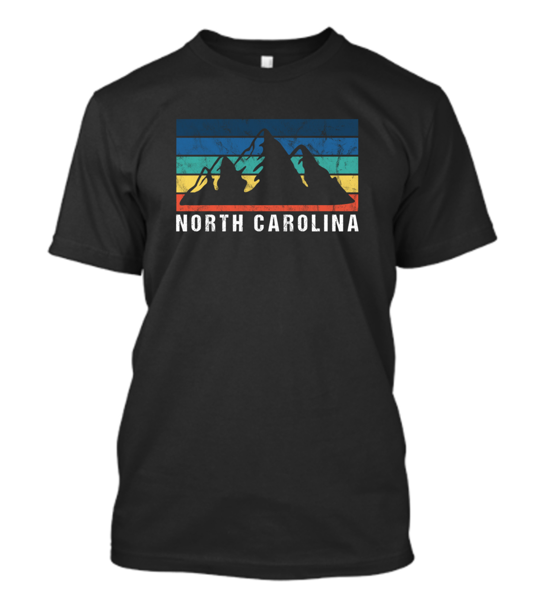 North Carolina Mountain Retro Sunset Stripes T-Shirt