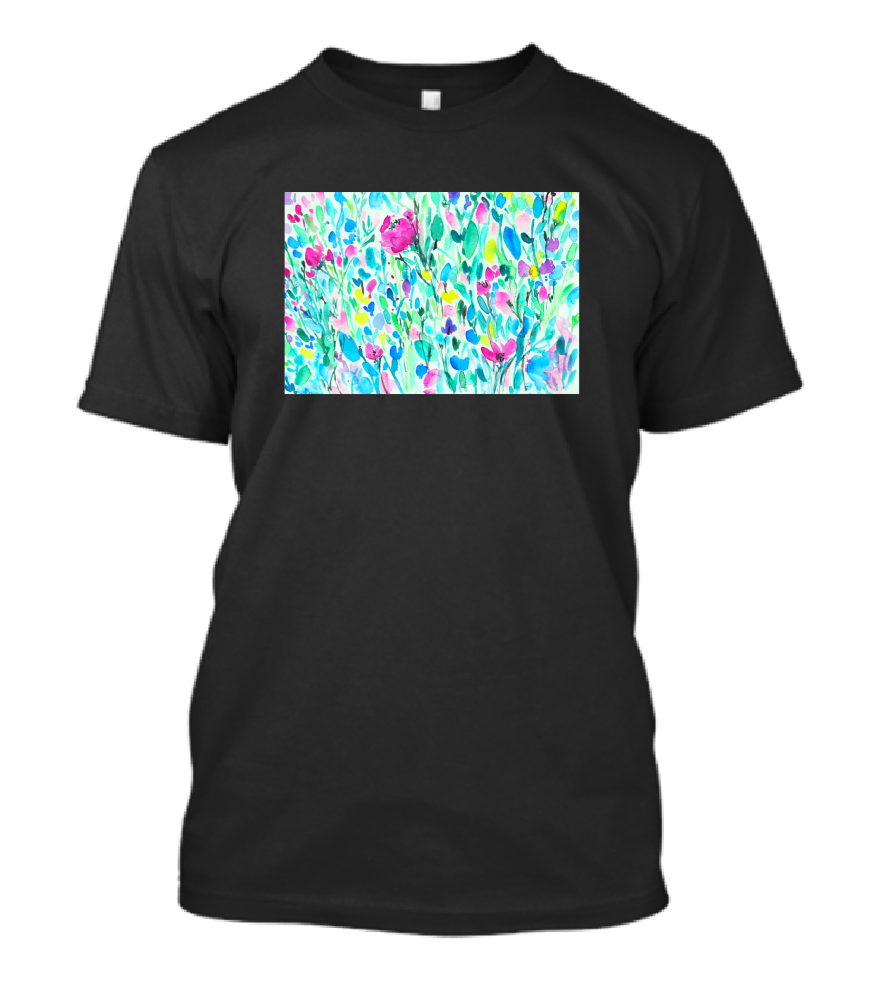 Pink Rose Spring Garden Watercolor T-Shirt