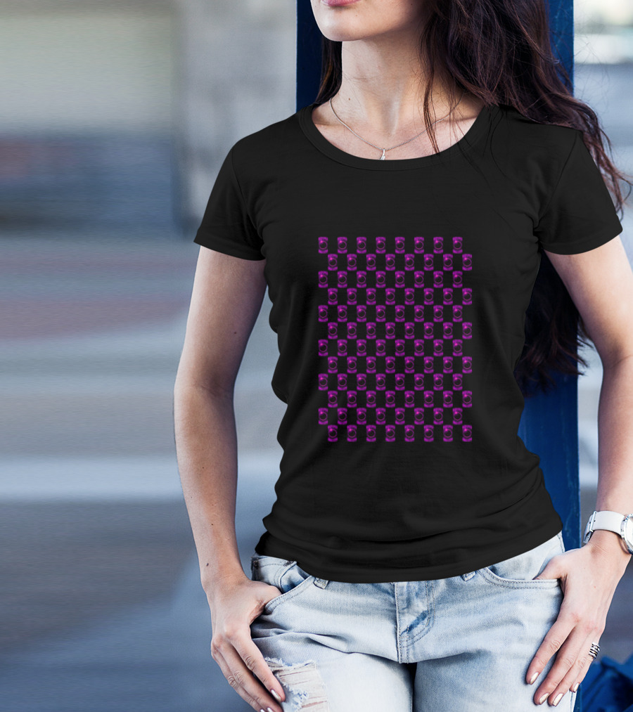 Pink Solar Eclipse Checkered T-Shirt