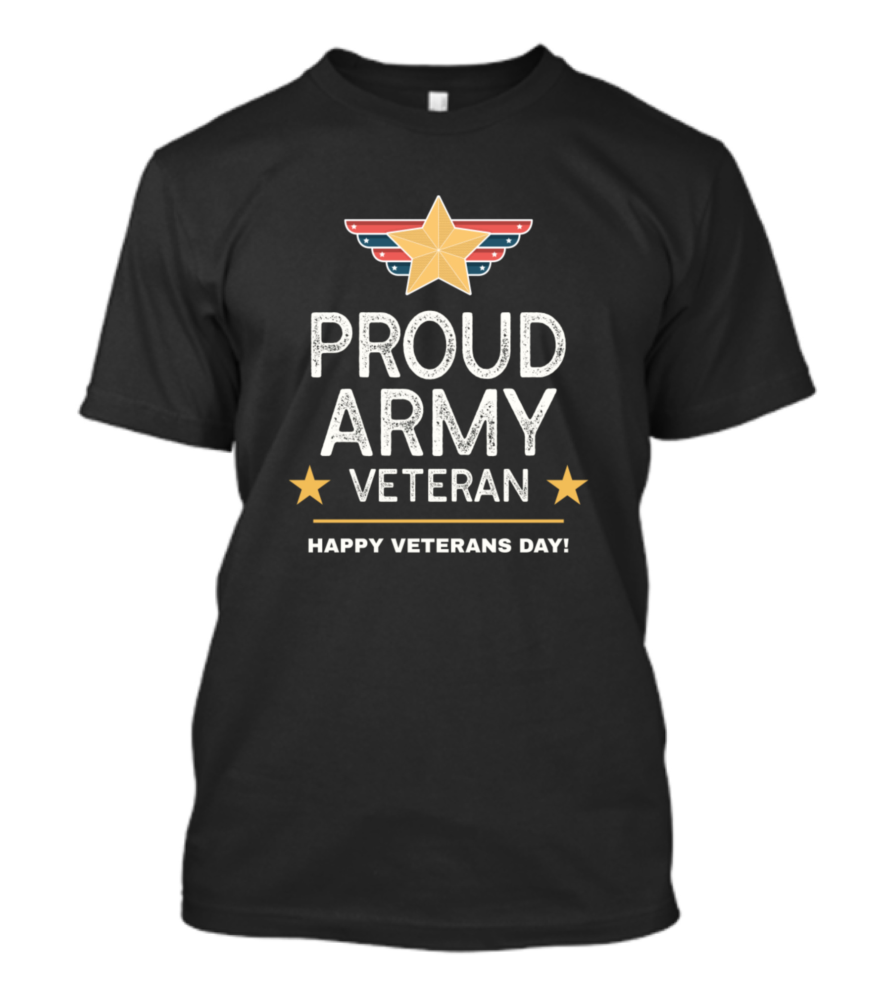 Proud Army Veteran Happy Veterans Day Star Emblem T-Shirt