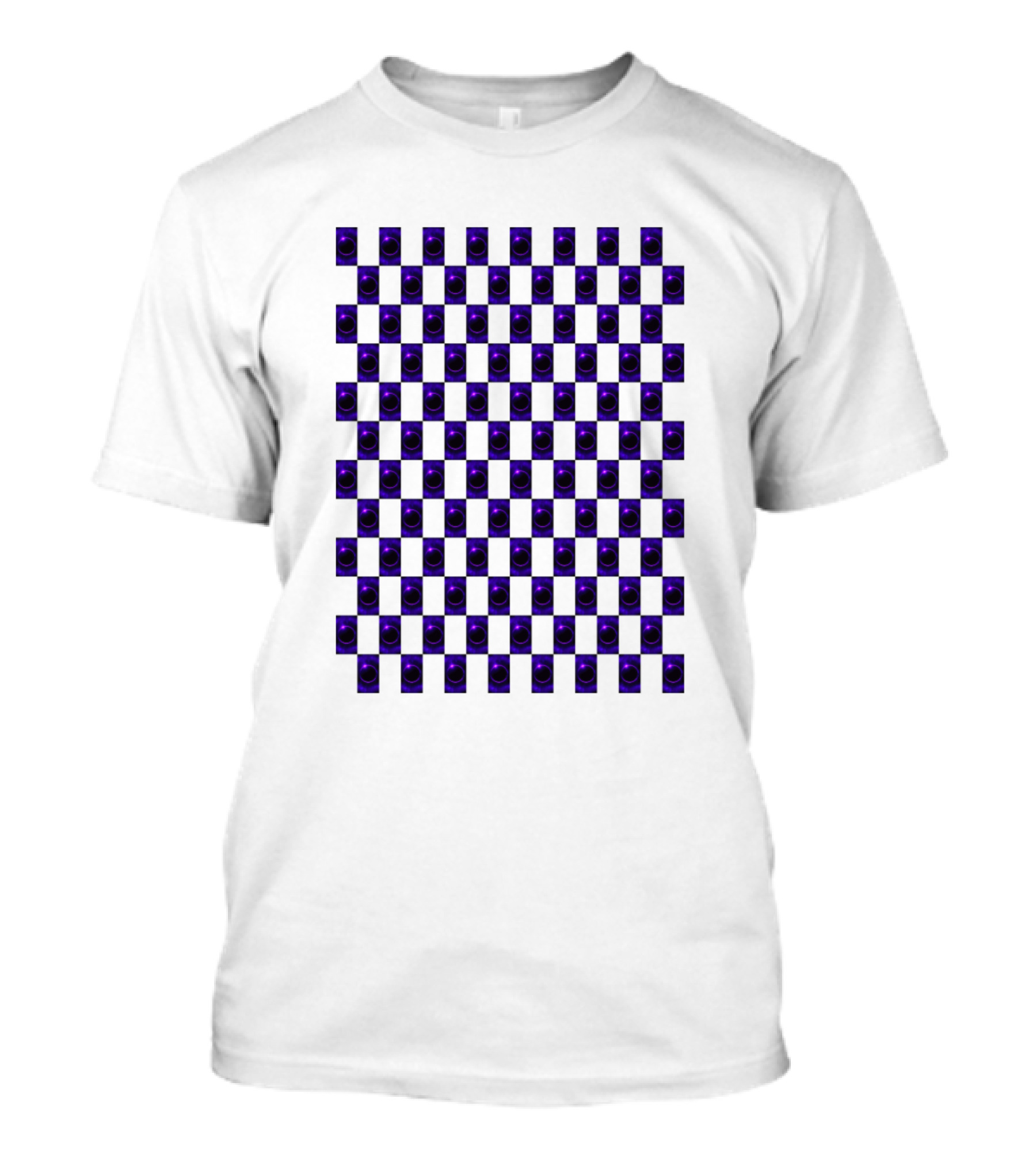 Purple Solar Eclipse Checkerboard Circles T-Shirt