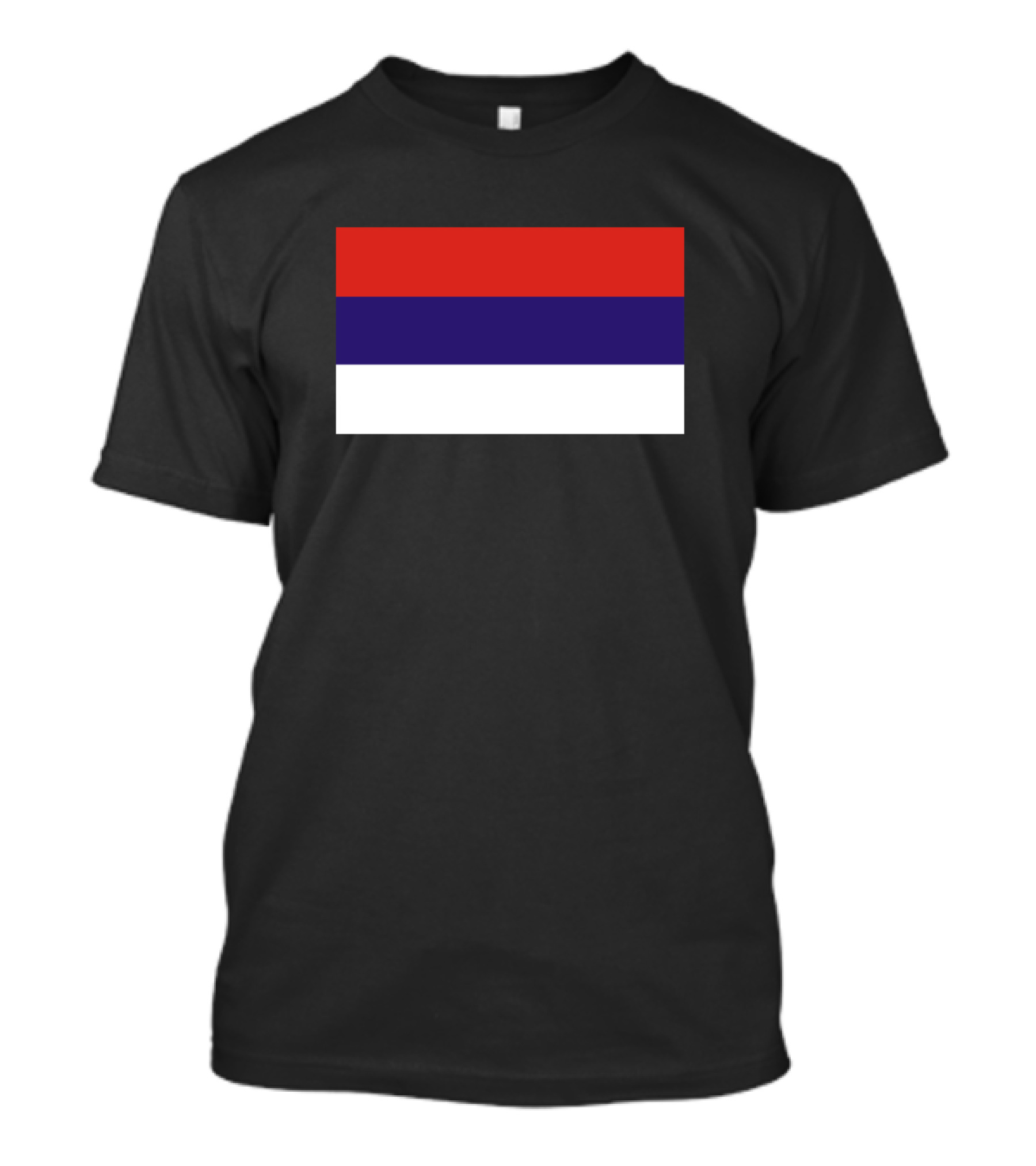 Serbia National Flag Symbol With Red Blue White Stripes T-Shirt