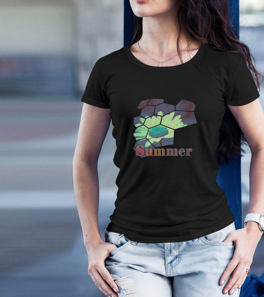 Summer Daisy Geometrical Forms T-Shirt