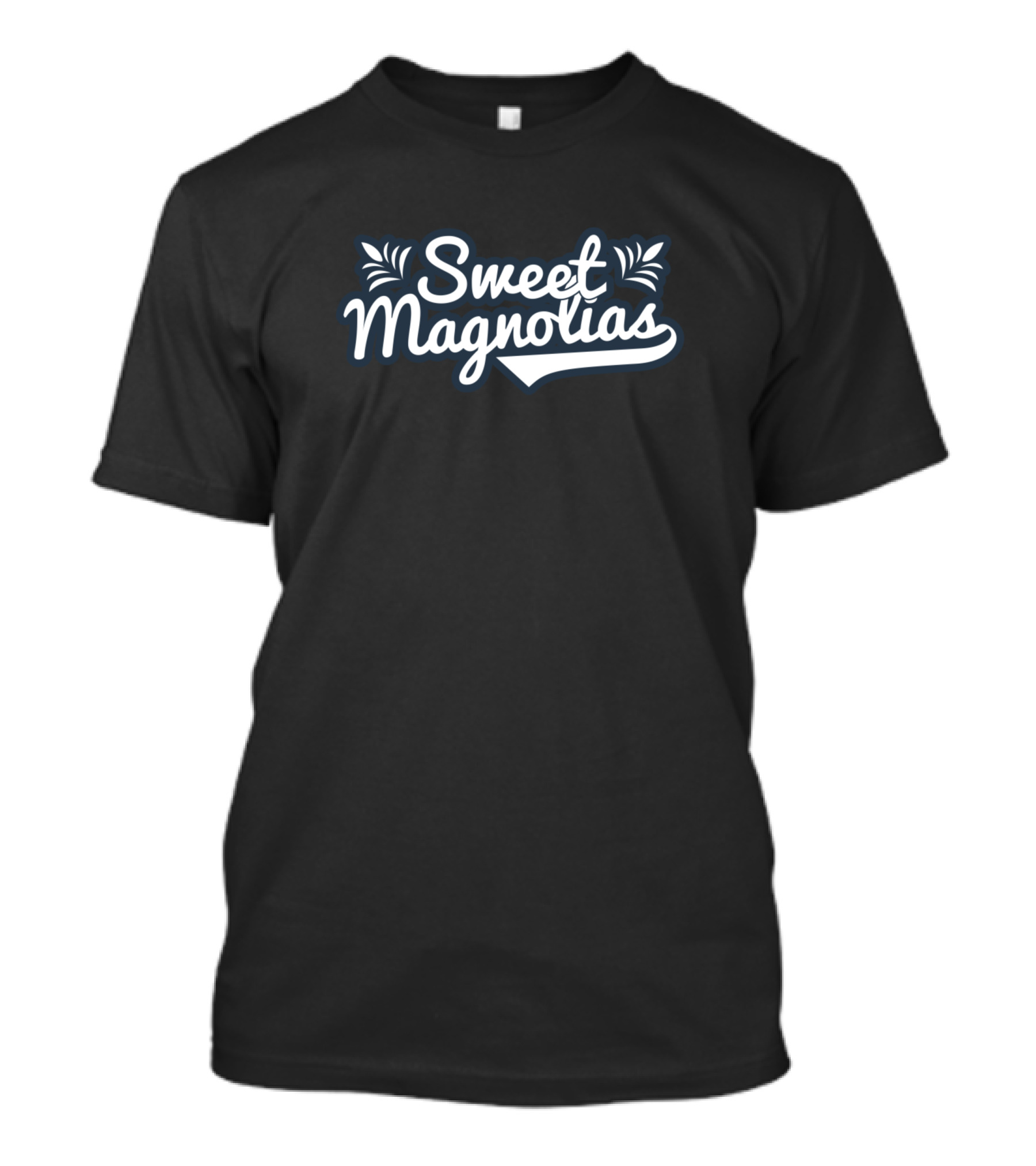 Sweet Magnolias White Script With Leaf Accents T-Shirt