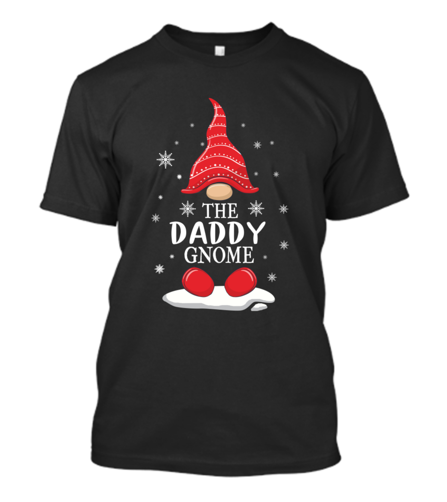 The Daddy Gnome With Red Hat And Snowflakes T-Shirt