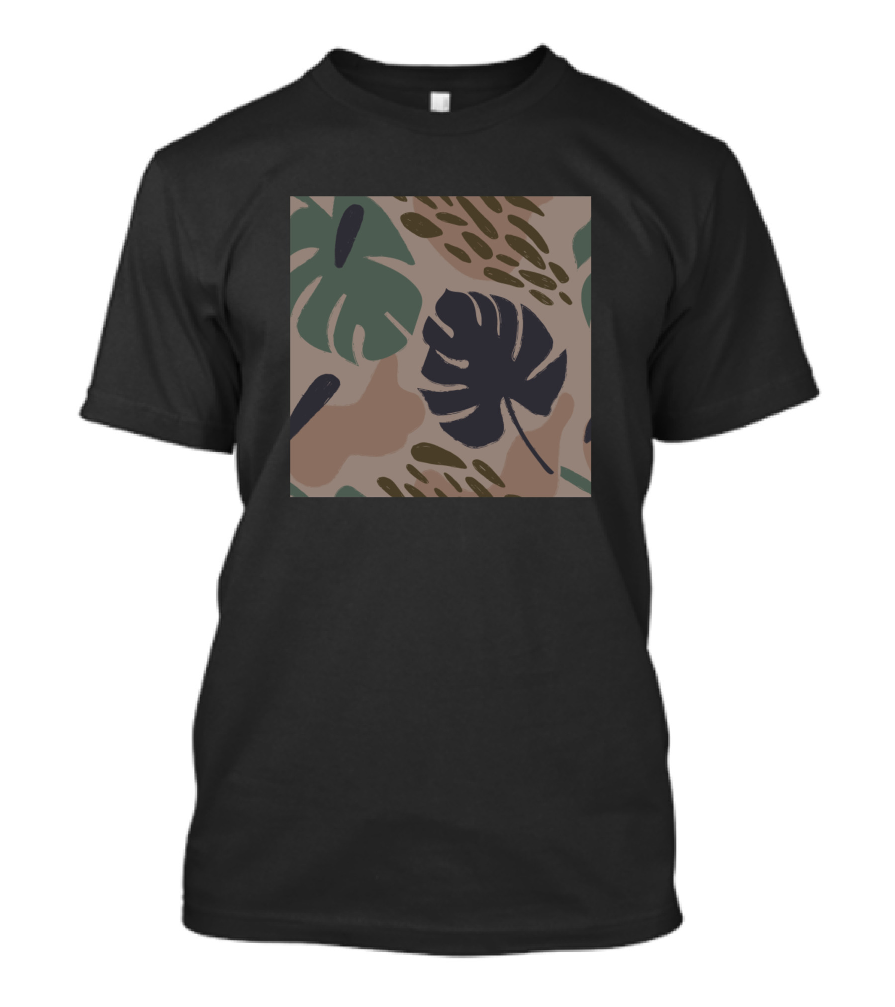 Tropical Monstera Palm Leaves Camouflage T-Shirt