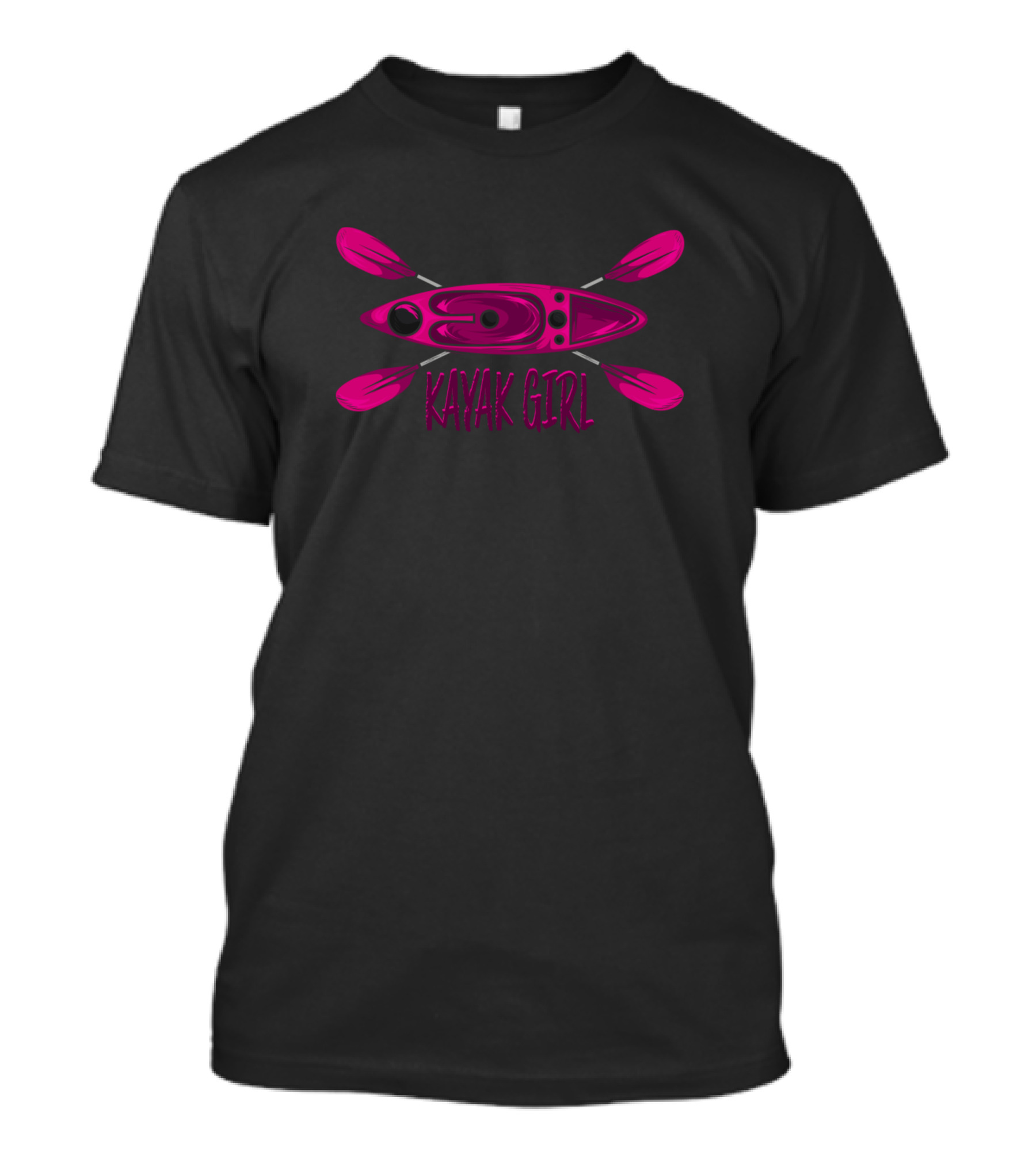 Vintage Kayaking Kayak Girl Kayak Pink Paddle T-Shirt