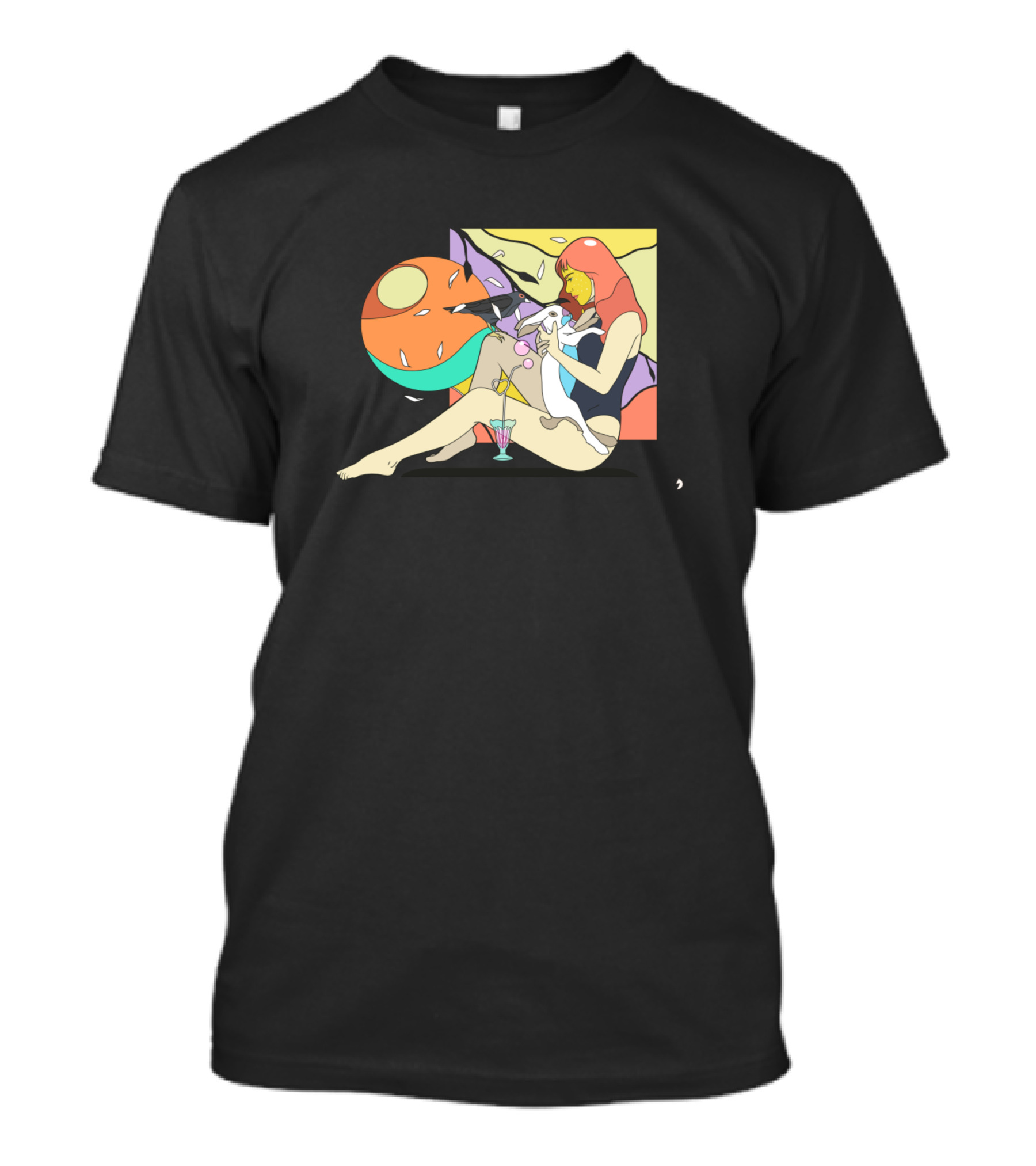 Bauer Space Surrealism With Woman And Boba柄 T-Shirt