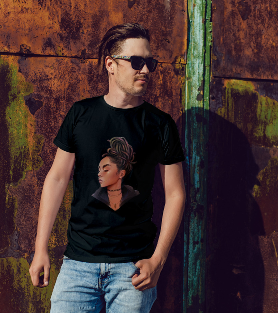 Black Girl Magic Dreadlocks Confident Portrait Afrocentric Beauty T-Shirt
