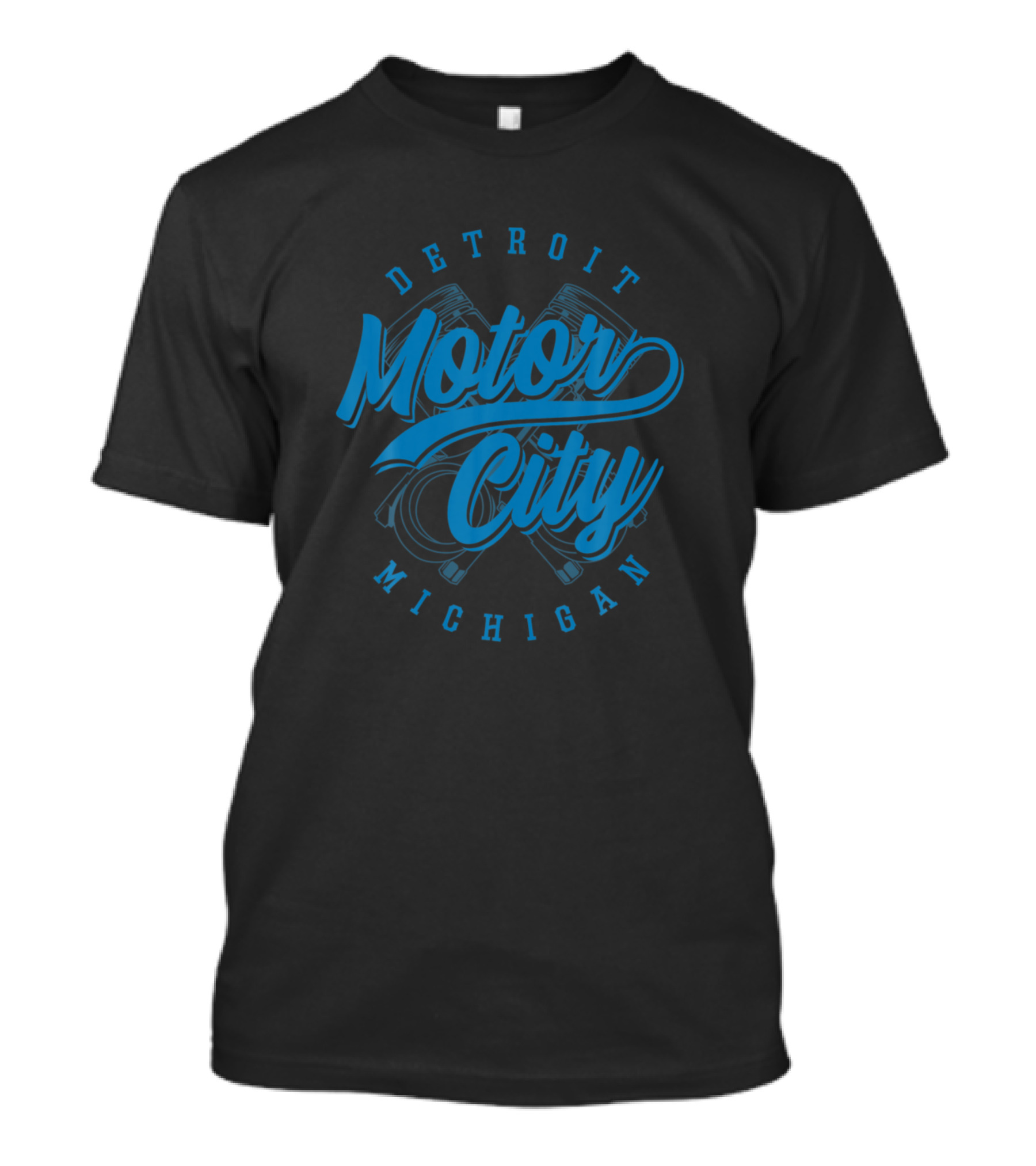 Detroit Motor City Michigan Classic Design Engraved Pistons T-Shirt