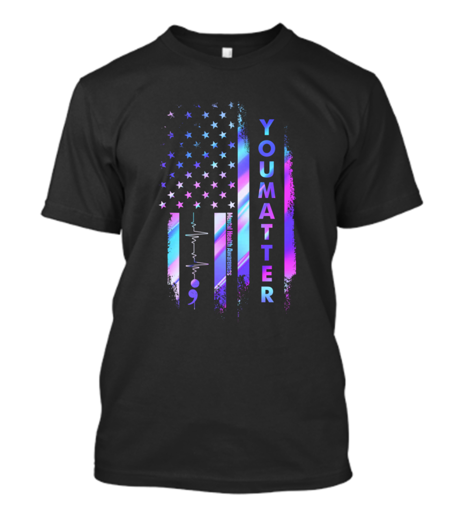 You Matter Mental Health Awareness Cool American Flag T-Shirt