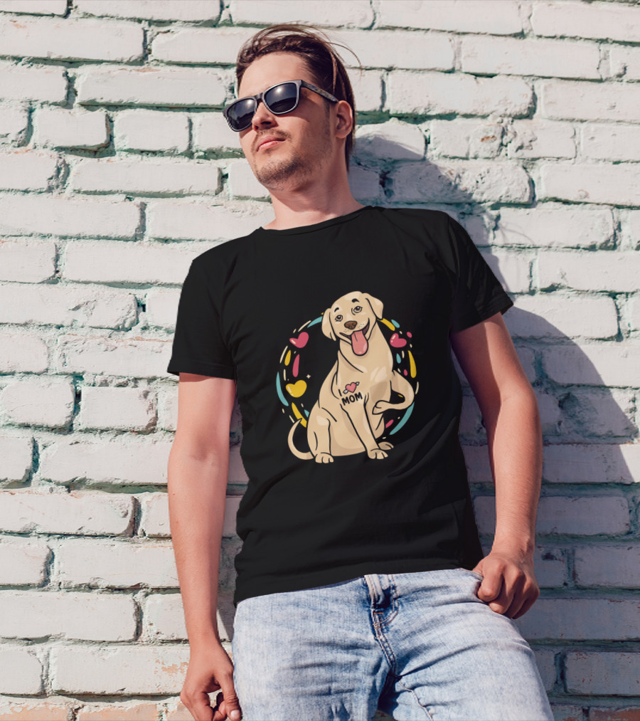 Dog I Love Mom Tattoo Funny Pitbull Mothers T-Shirt