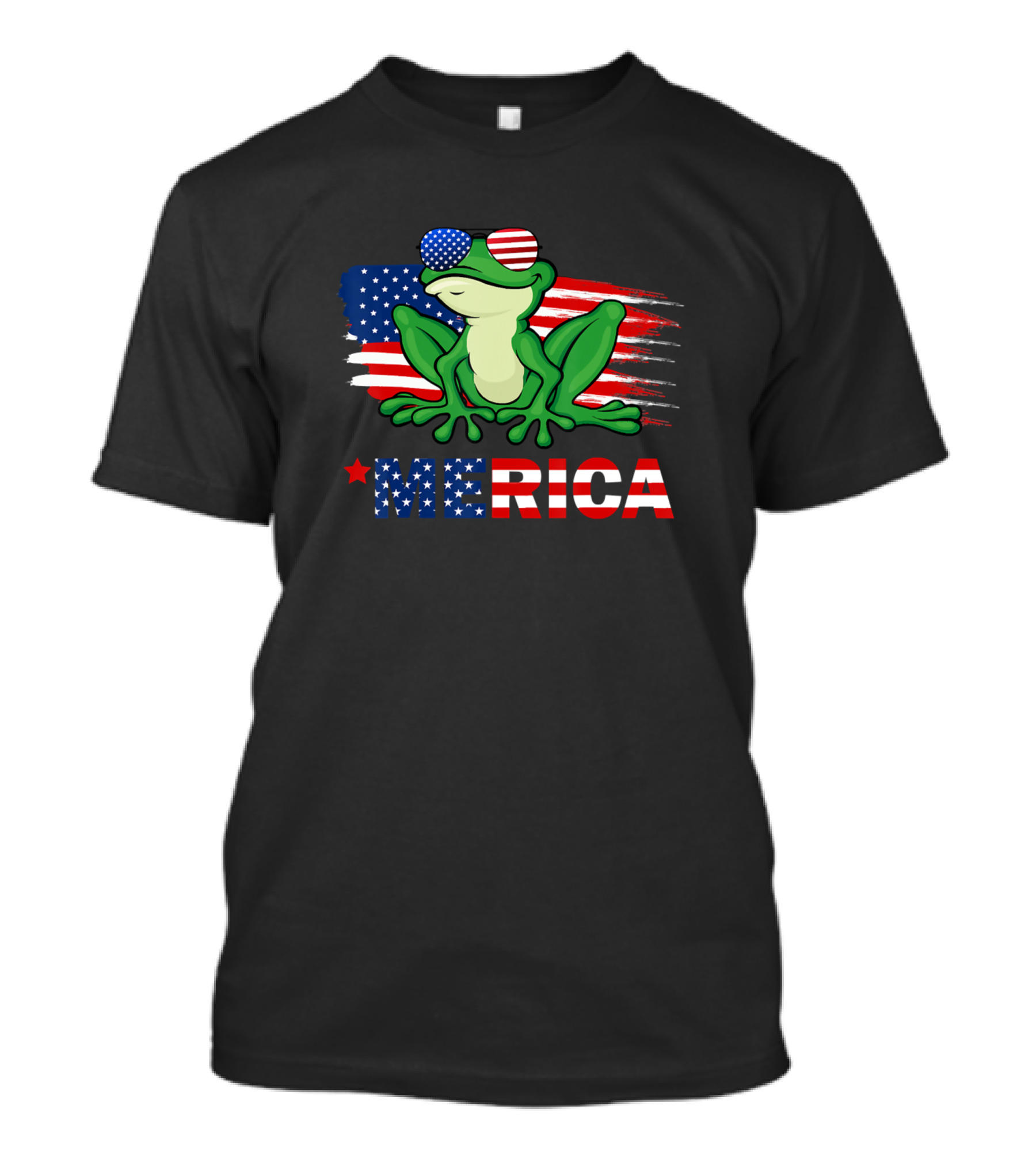 Frog 'Merica American Flag Sunglasses With Patriotic USA T-Shirt
