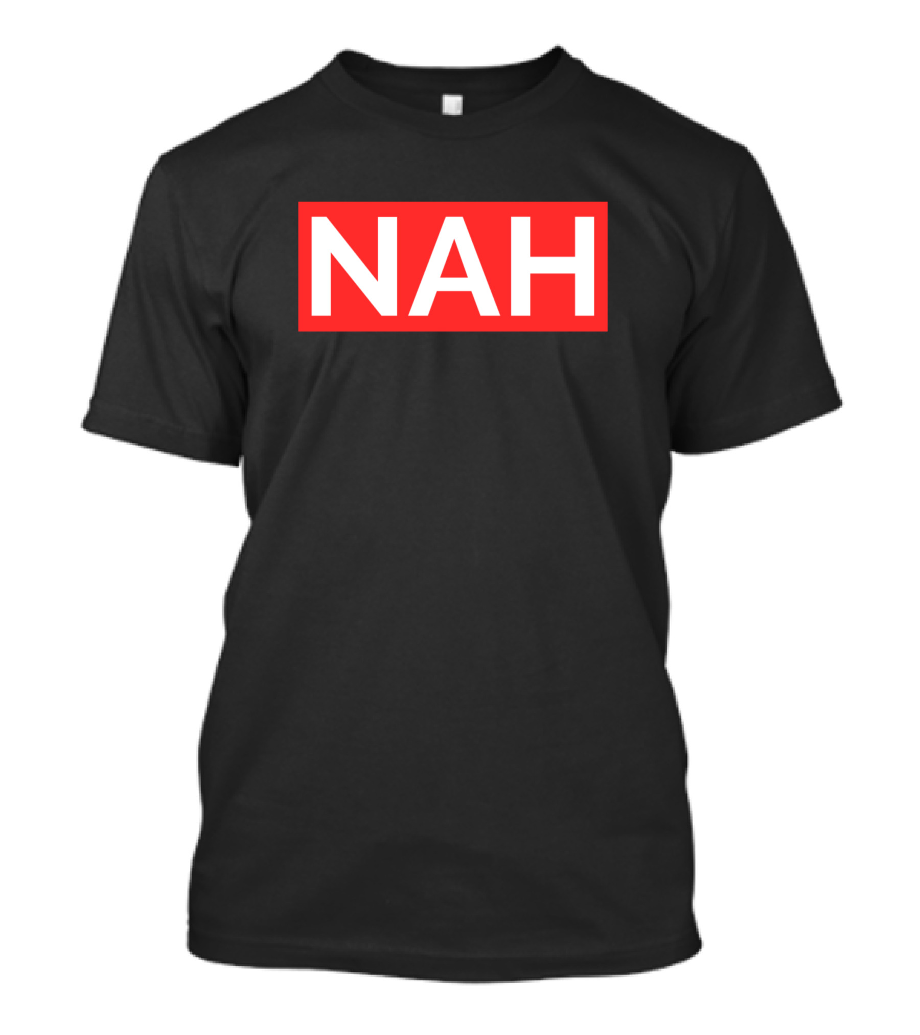 Nah White Text Bold Red Block T-Shirt