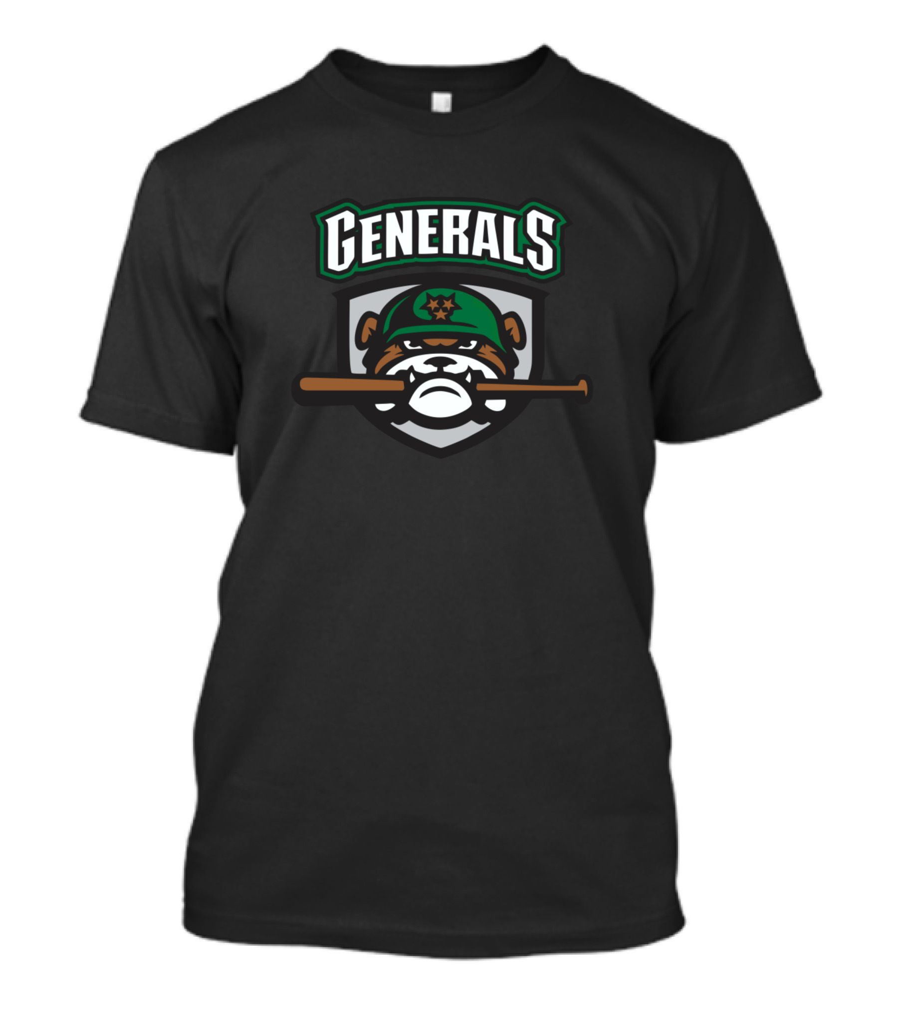 Generals Baseball Bulldog Mascot With Cap Shield T-Shirt