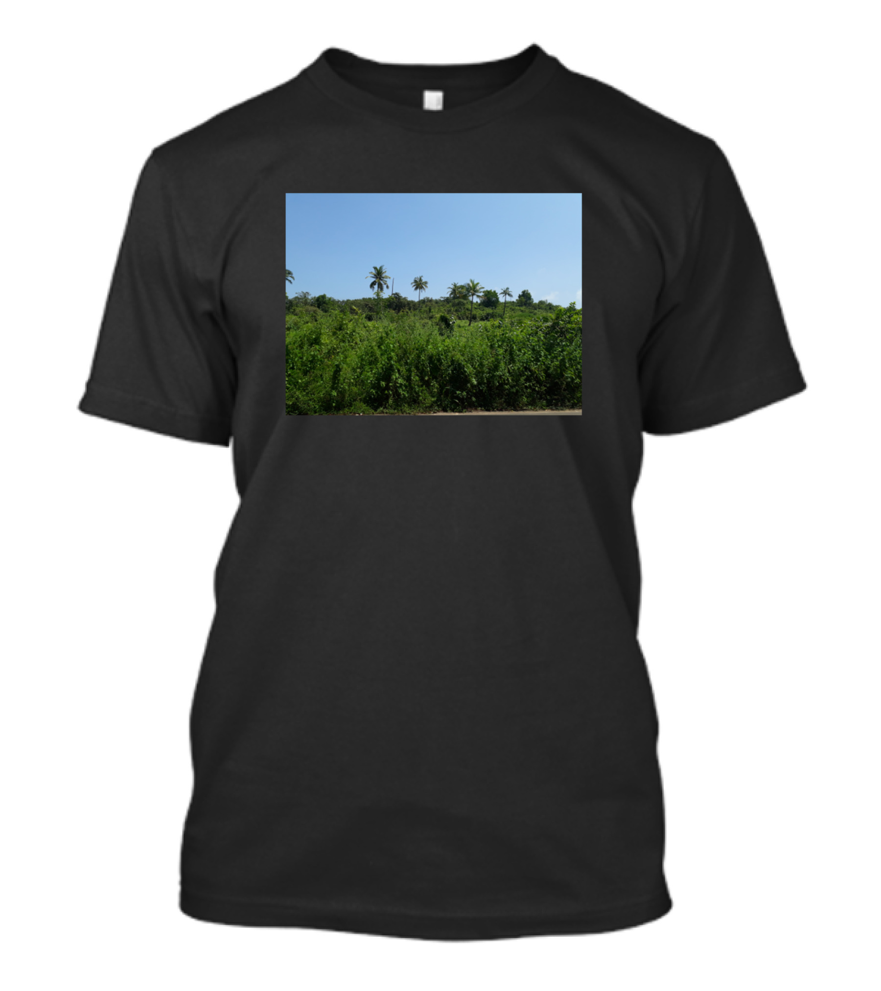 Palm Tree Landscape Green Oasis Scenic Horizon T-Shirt