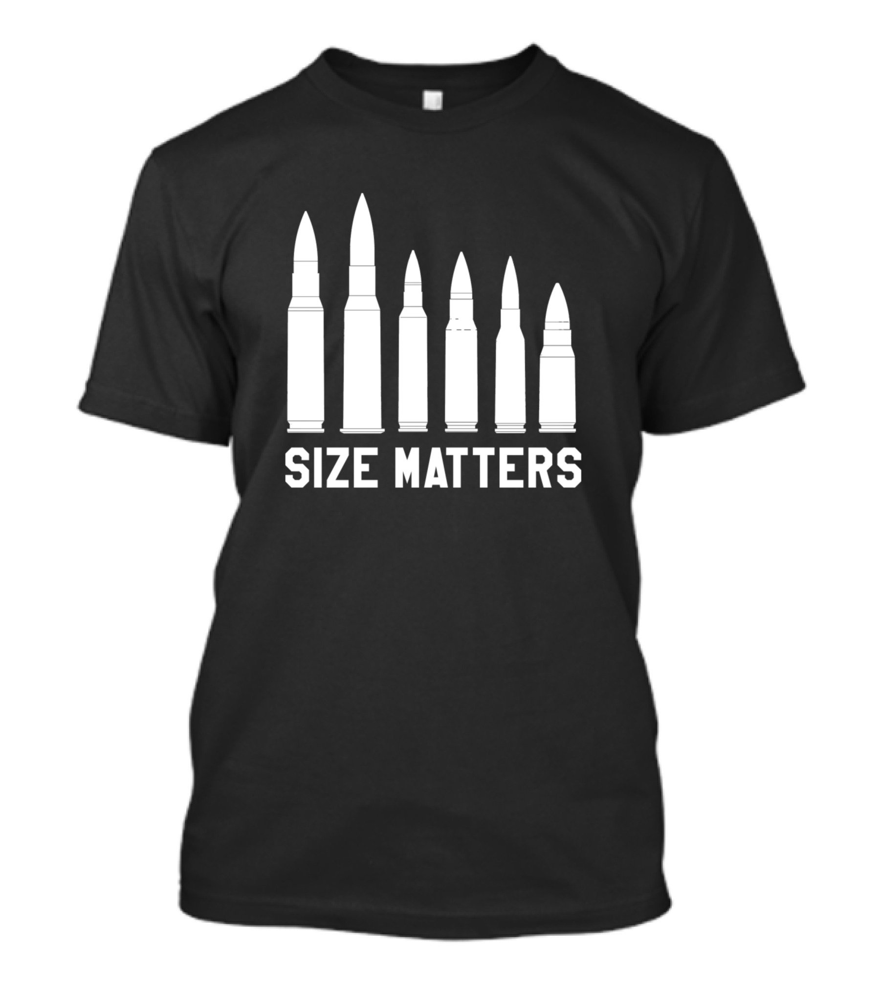 Gun Size Matters Funny Size Matters Bullets T-Shirt