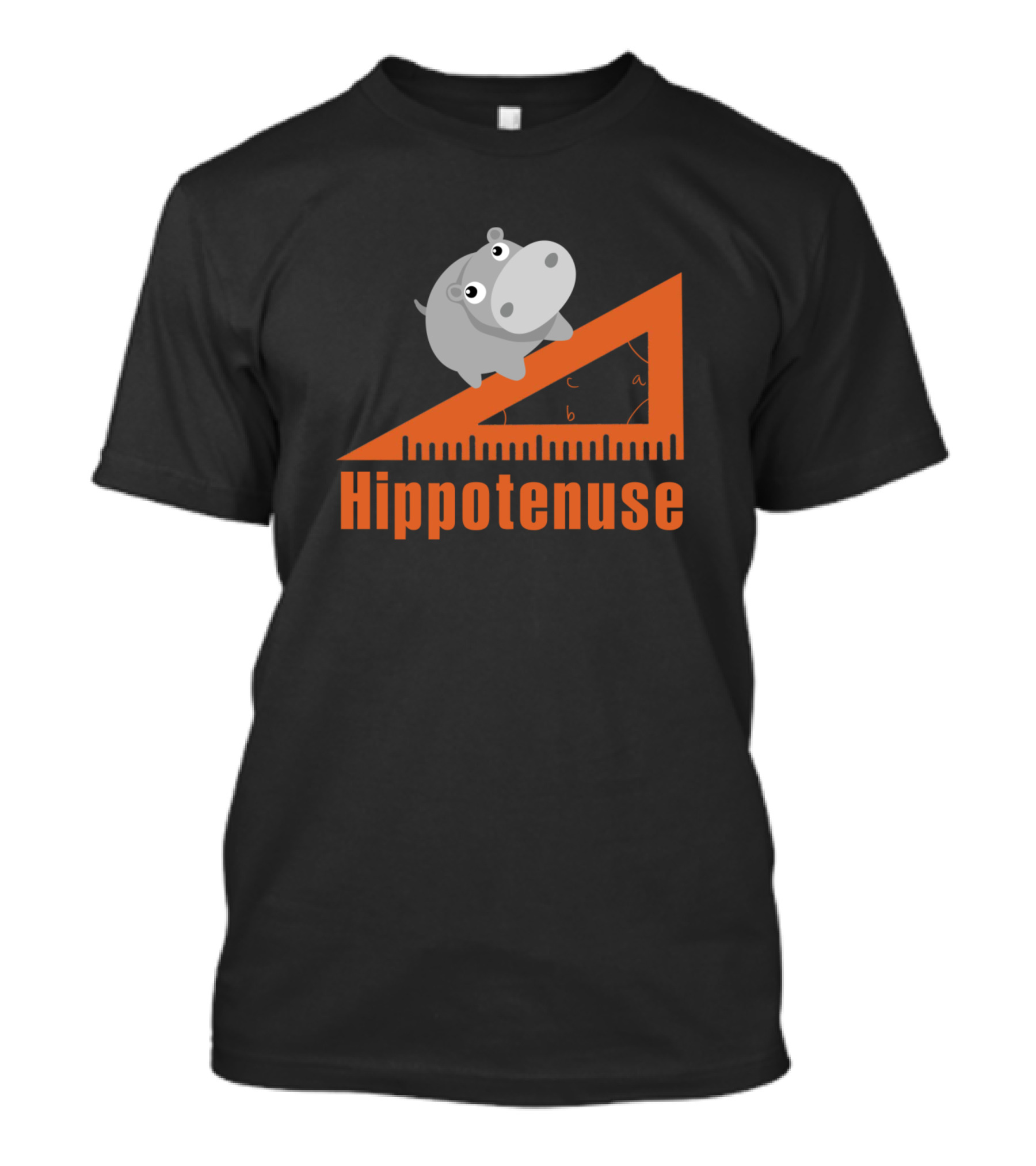 Hippotenuse Funny Math Hippopotamus Triangle Geometry Ruler T-Shirt