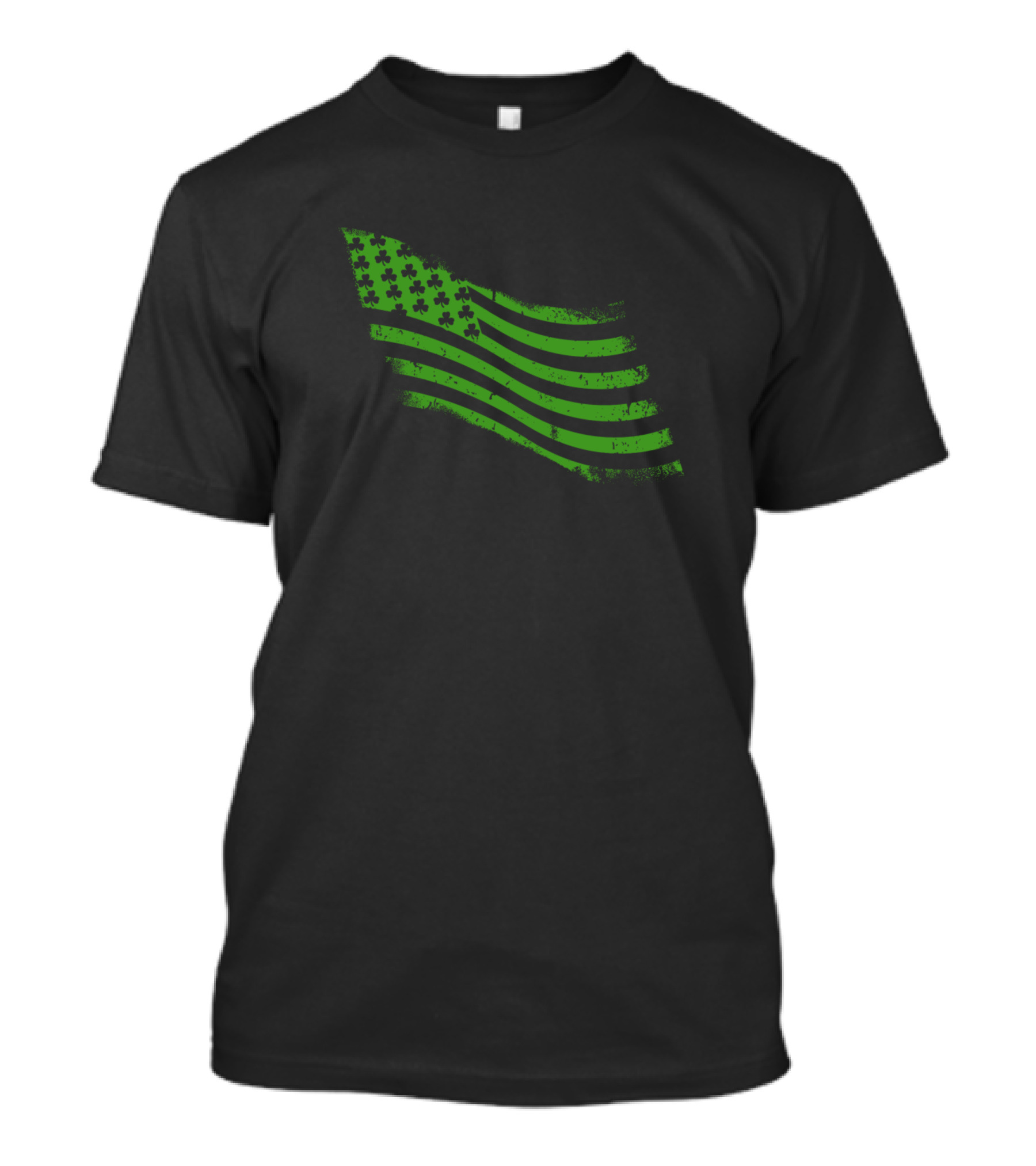 American Flag With Green Shamrocks And Stripes T-Shirt