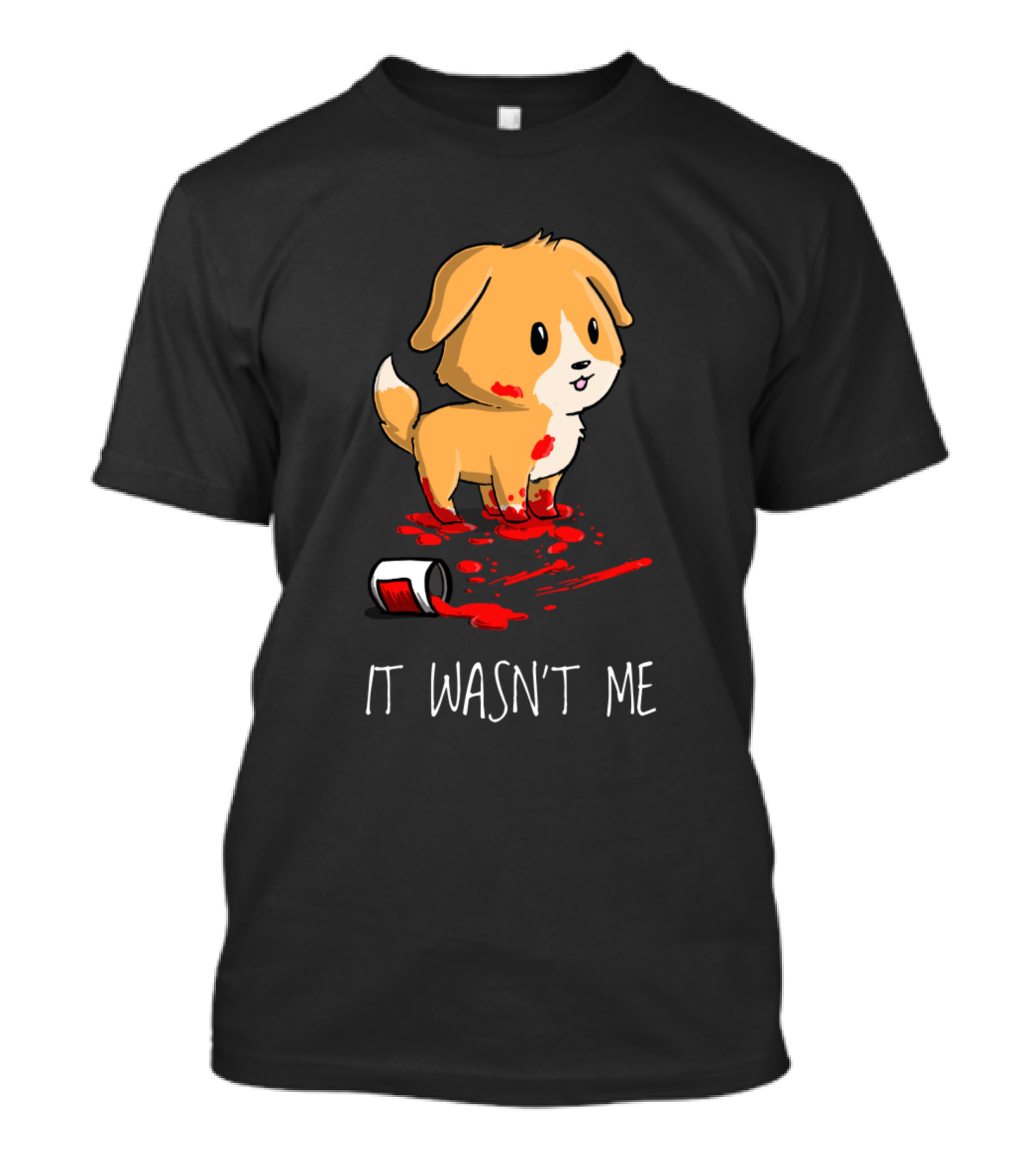It Wasn't Me Cute Dog Paint Spill T-Shirt