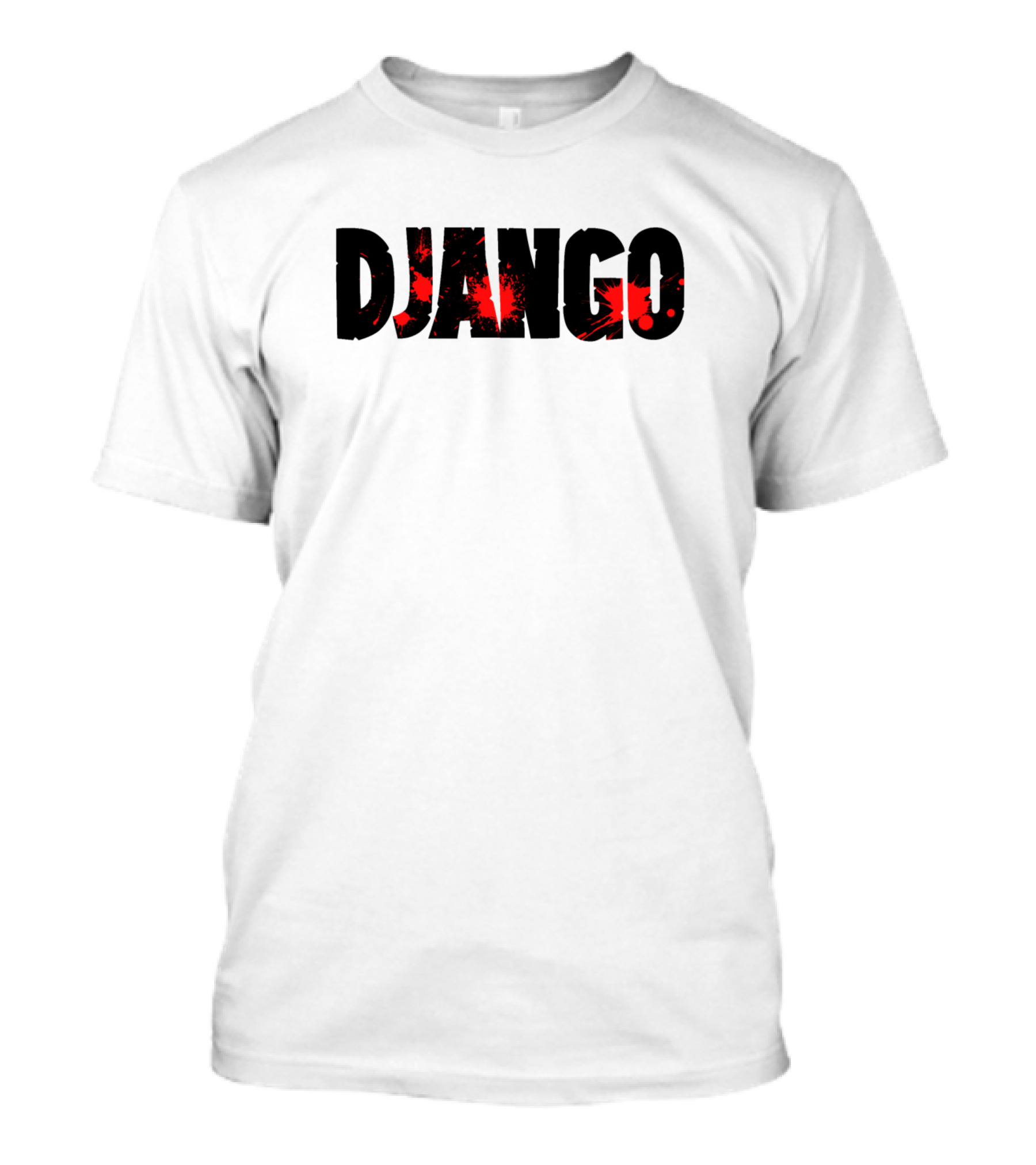 Django Unchained Jamie Foxx Bold Text With Red Splatter Effect T-Shirt
