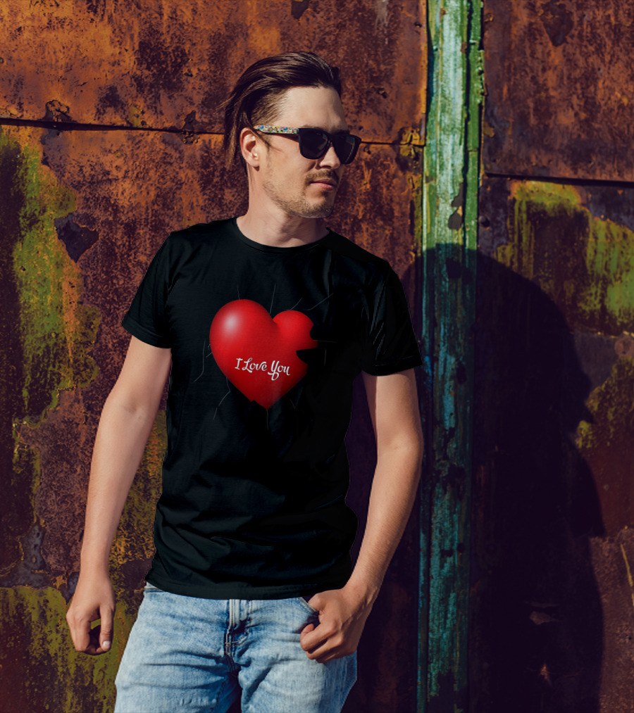 I Love You Shattered Heart T-Shirt