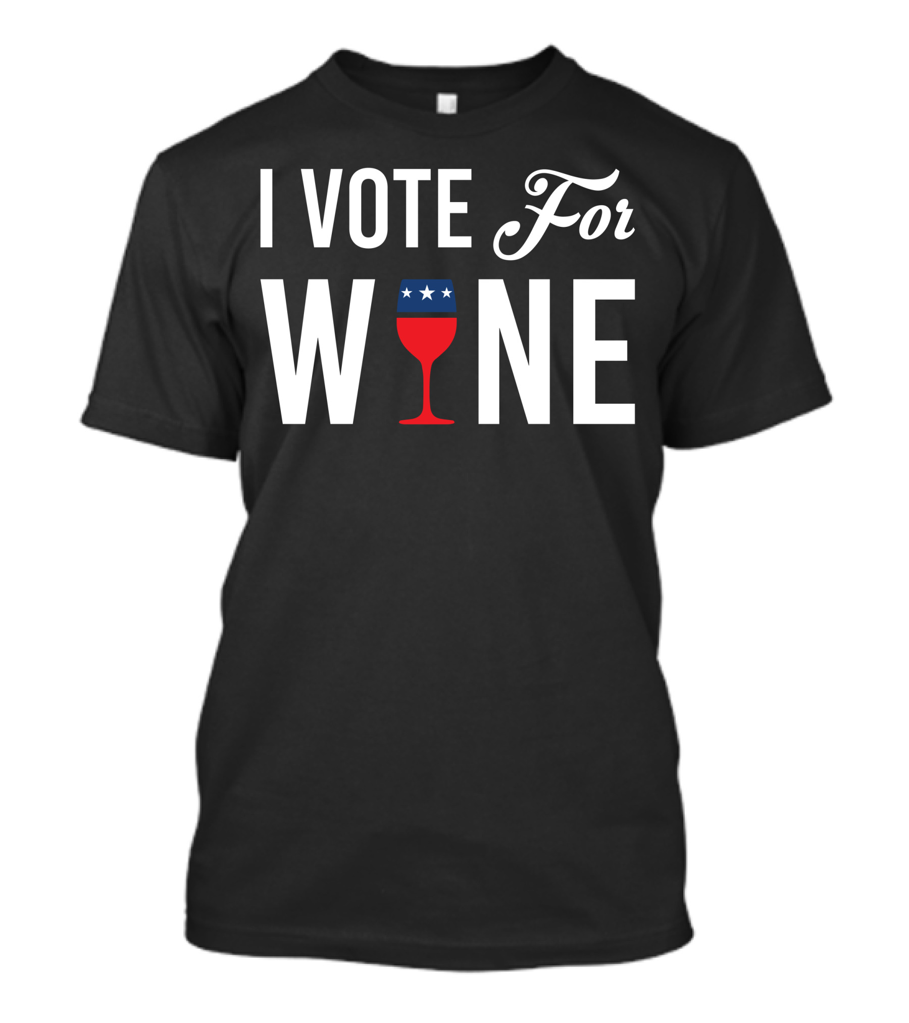 I Vote For Wine Patriotic Stars Glass T-Shirt