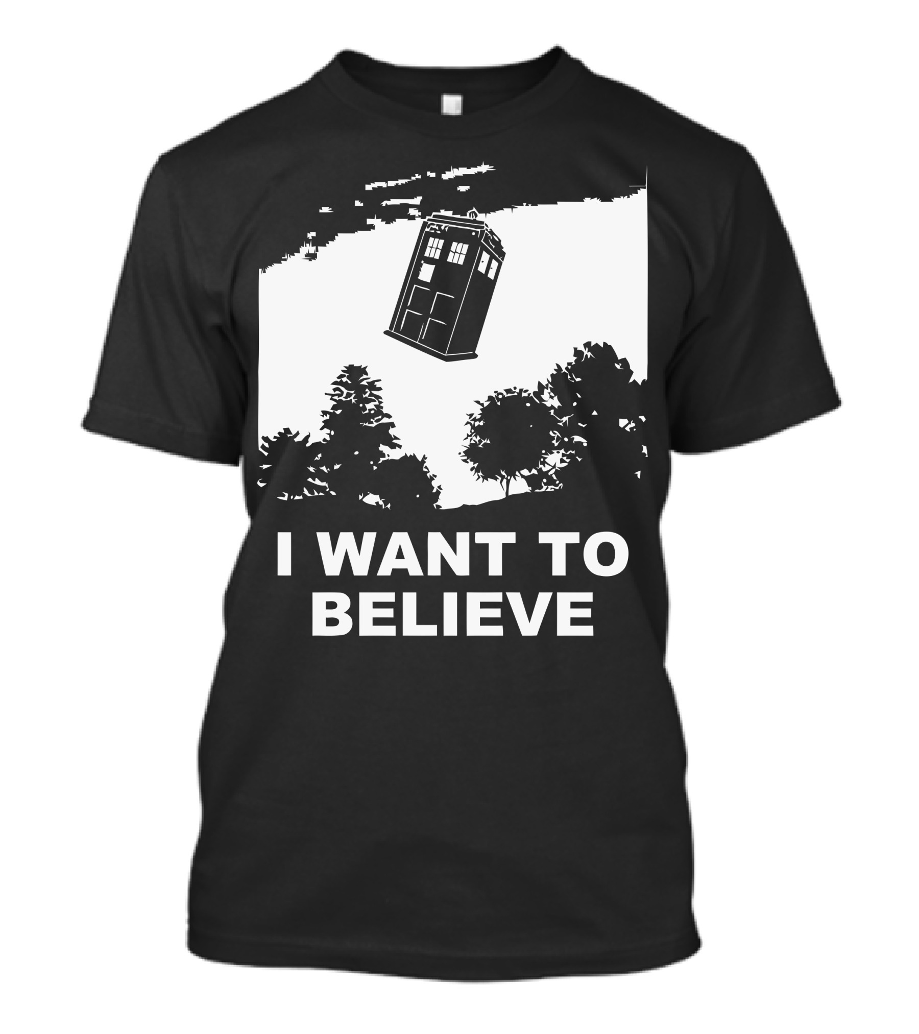 I Want To Believe Doctor Who TARDIS UFO T-Shirt