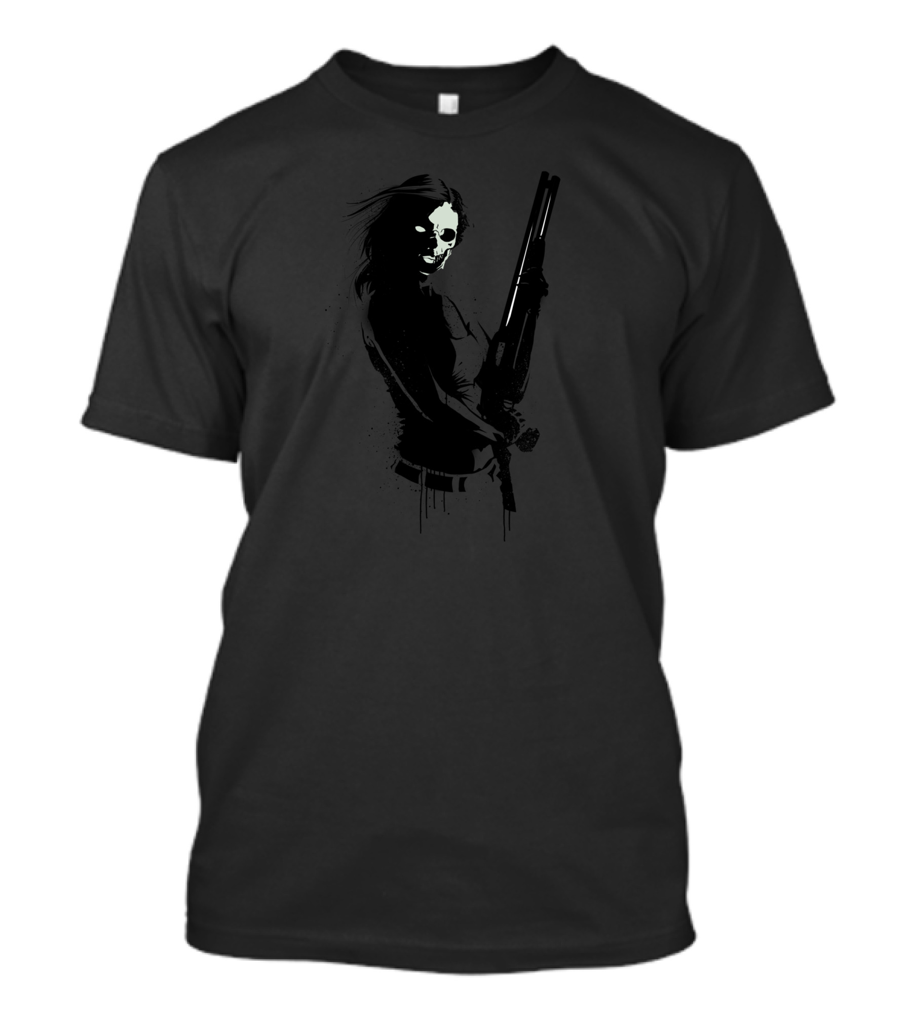 Im Working Grim Reaper Woman Holding Shotgun T-Shirt