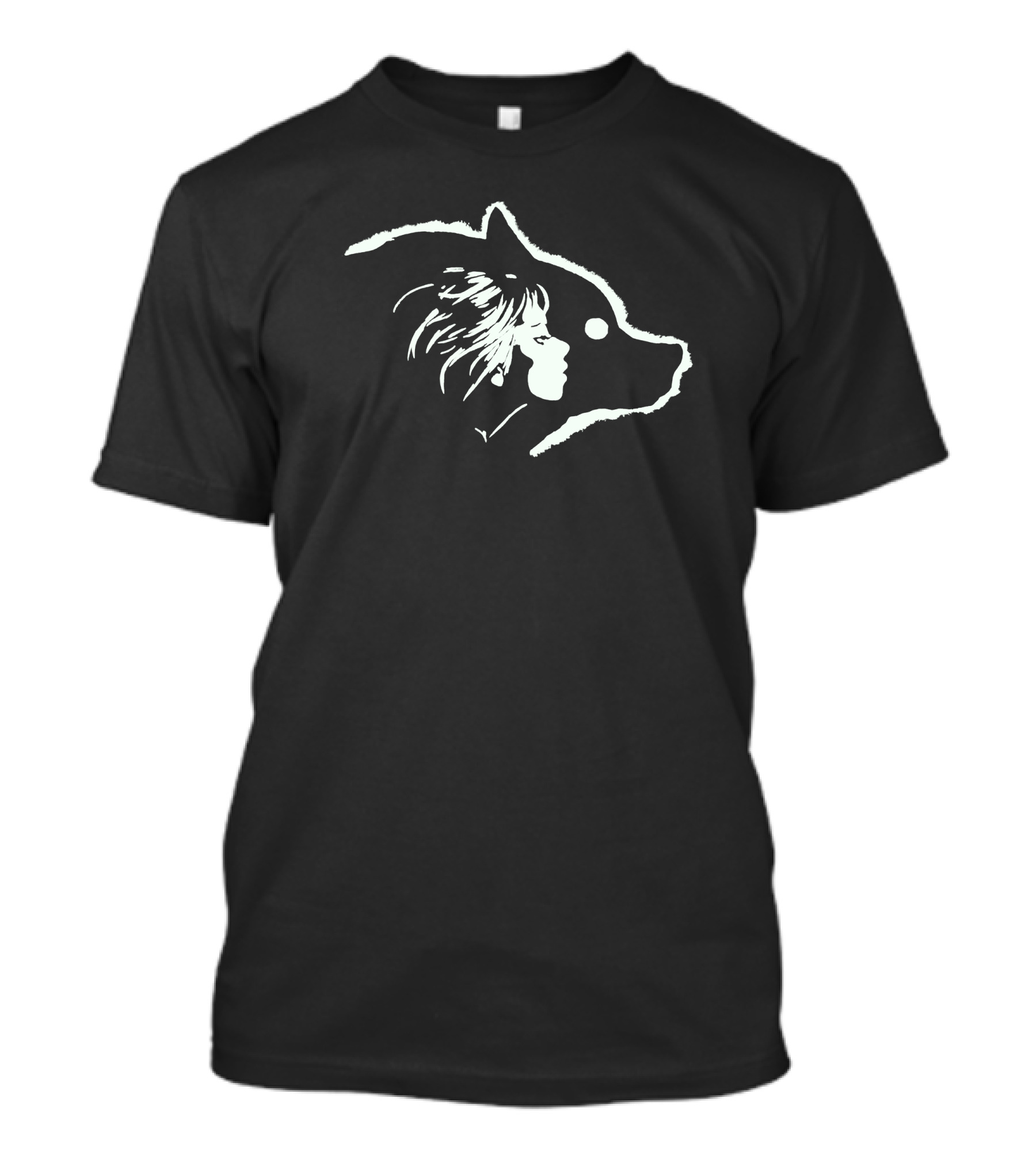 Inside Wolf Silhouette With Woman's Profile T-Shirt