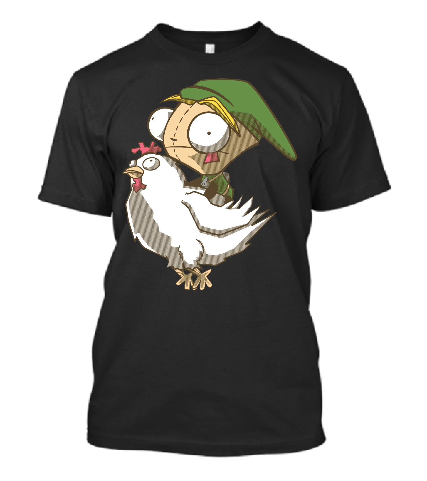 Link Riding Chicken Invader Zim Style Crossover T-Shirt