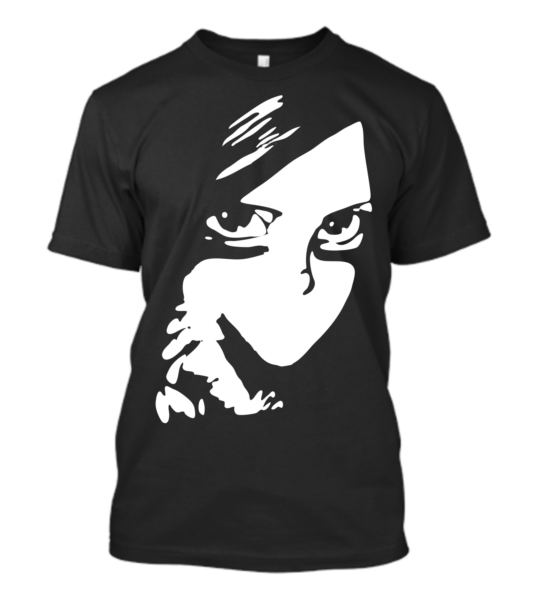 Just One Kiss Mysterious Black And White Face T-Shirt
