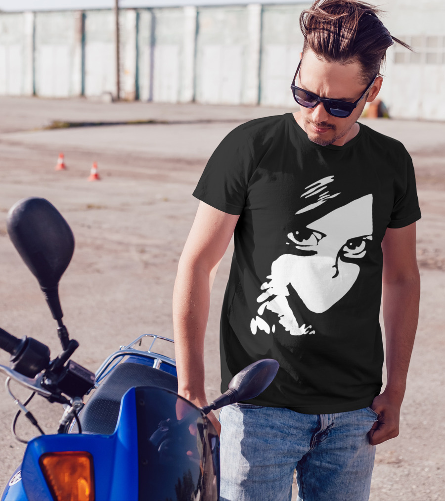 Just One Kiss Mysterious Black And White Face T-Shirt