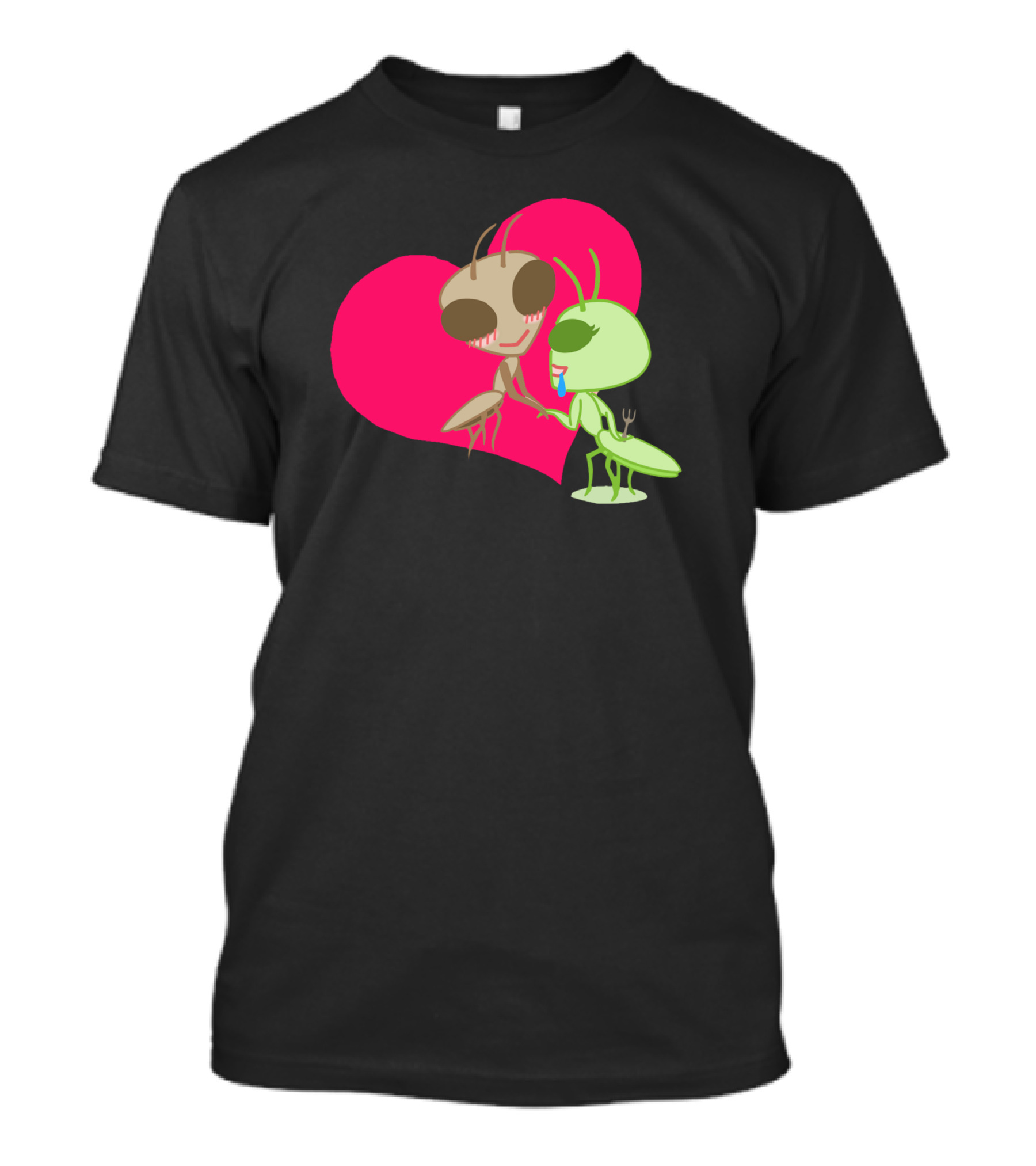 Kawaii Valentines Praying Mantis Heart Love Cute Insect T-Shirt