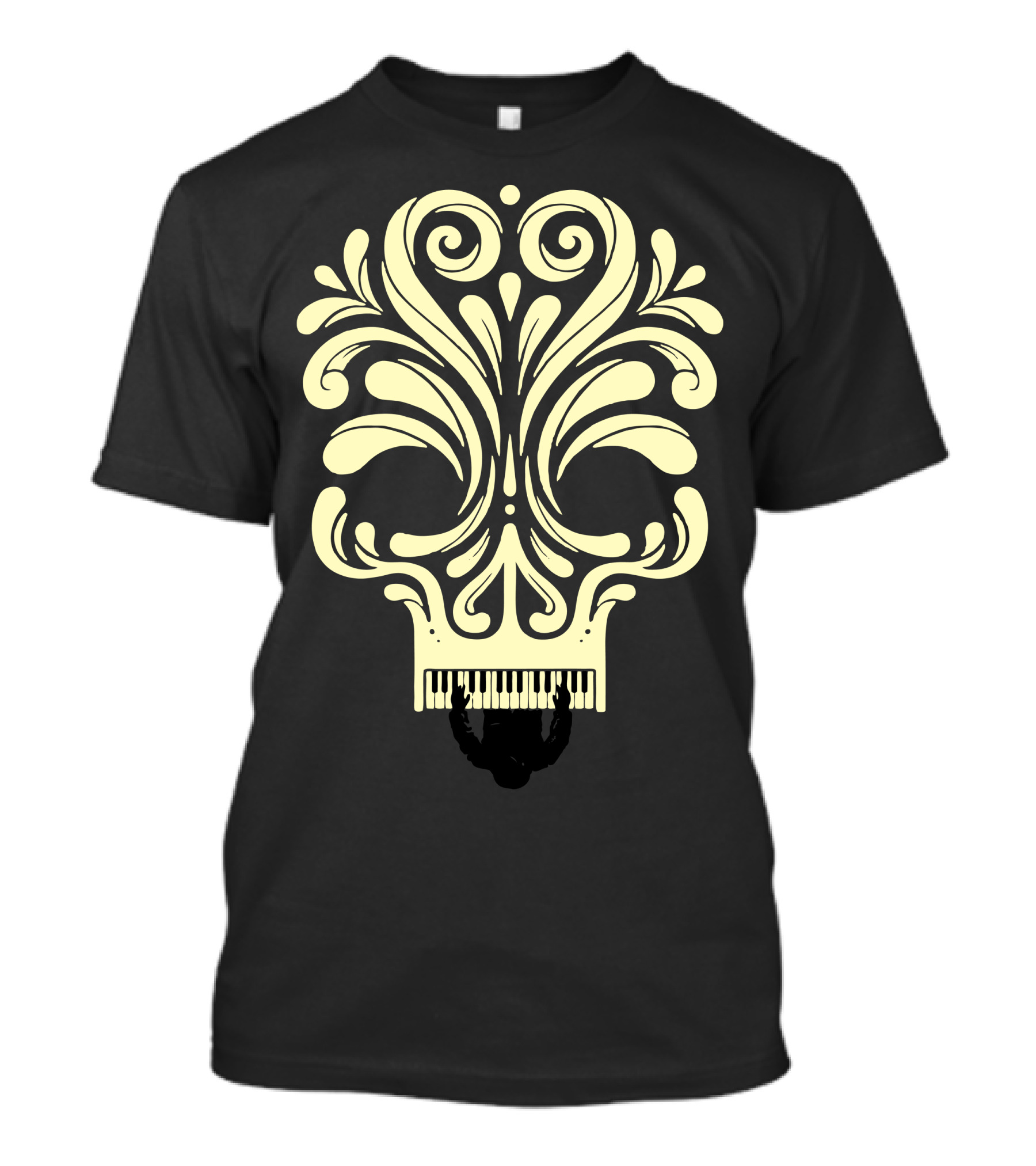 Killer Tune Skull Piano Keys T-Shirt