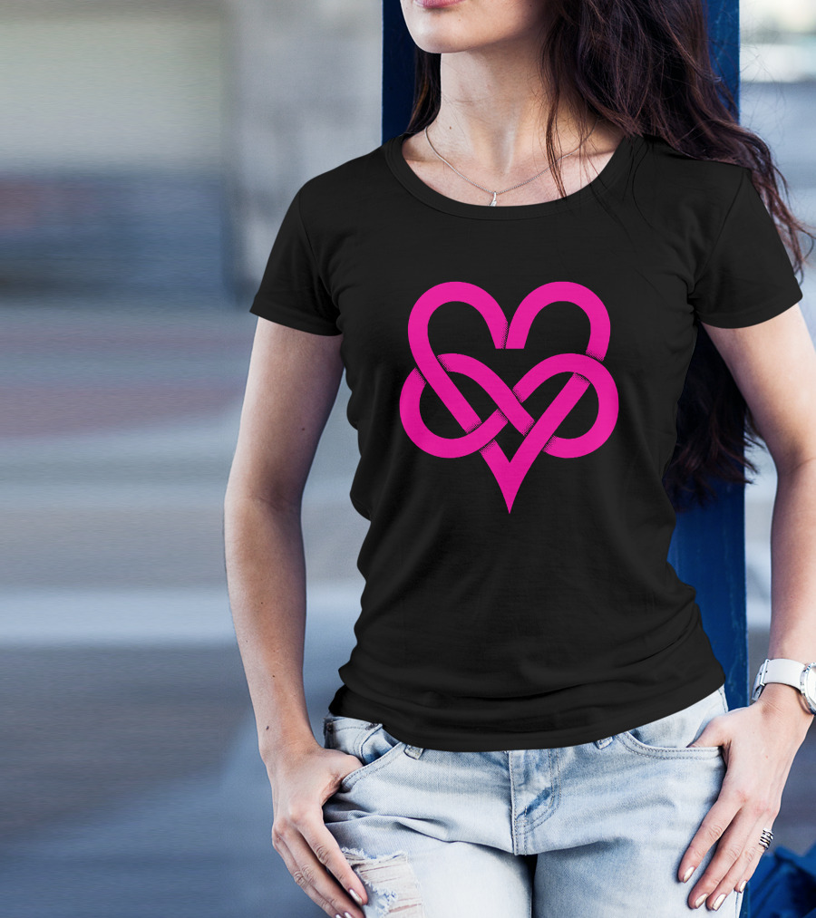 Love Infinity Heart Symbol Pink T-Shirt