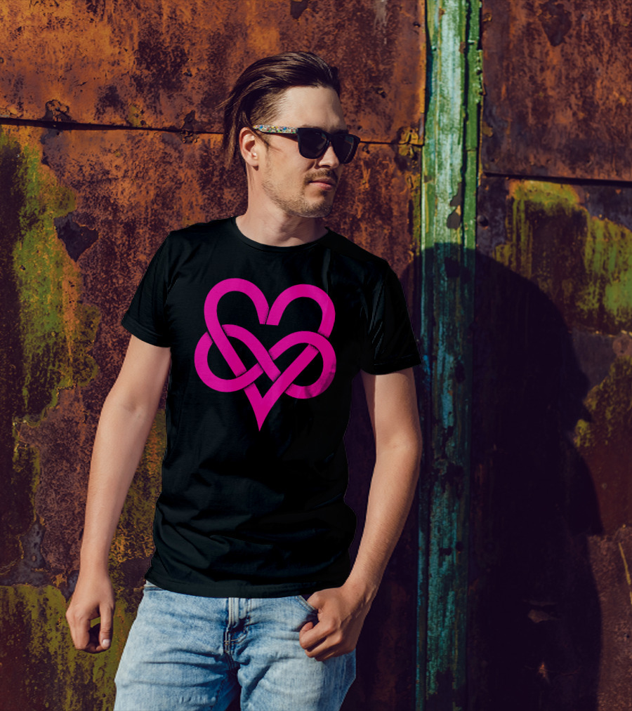 Love Infinity Heart Symbol Pink T-Shirt