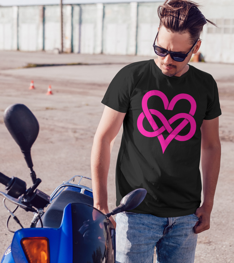 Love Infinity Heart Symbol Pink T-Shirt