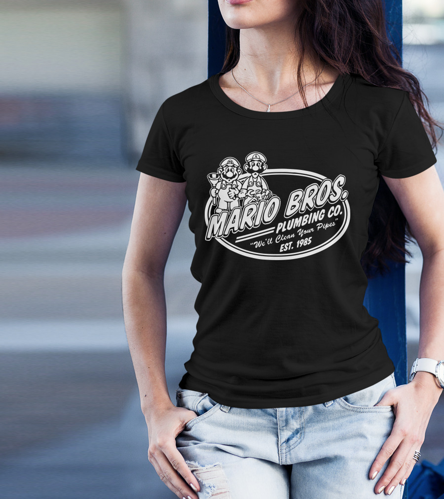 Mario Bros Plumbing Co We'll Clean Your Pipes Est. 1985 T-Shirt