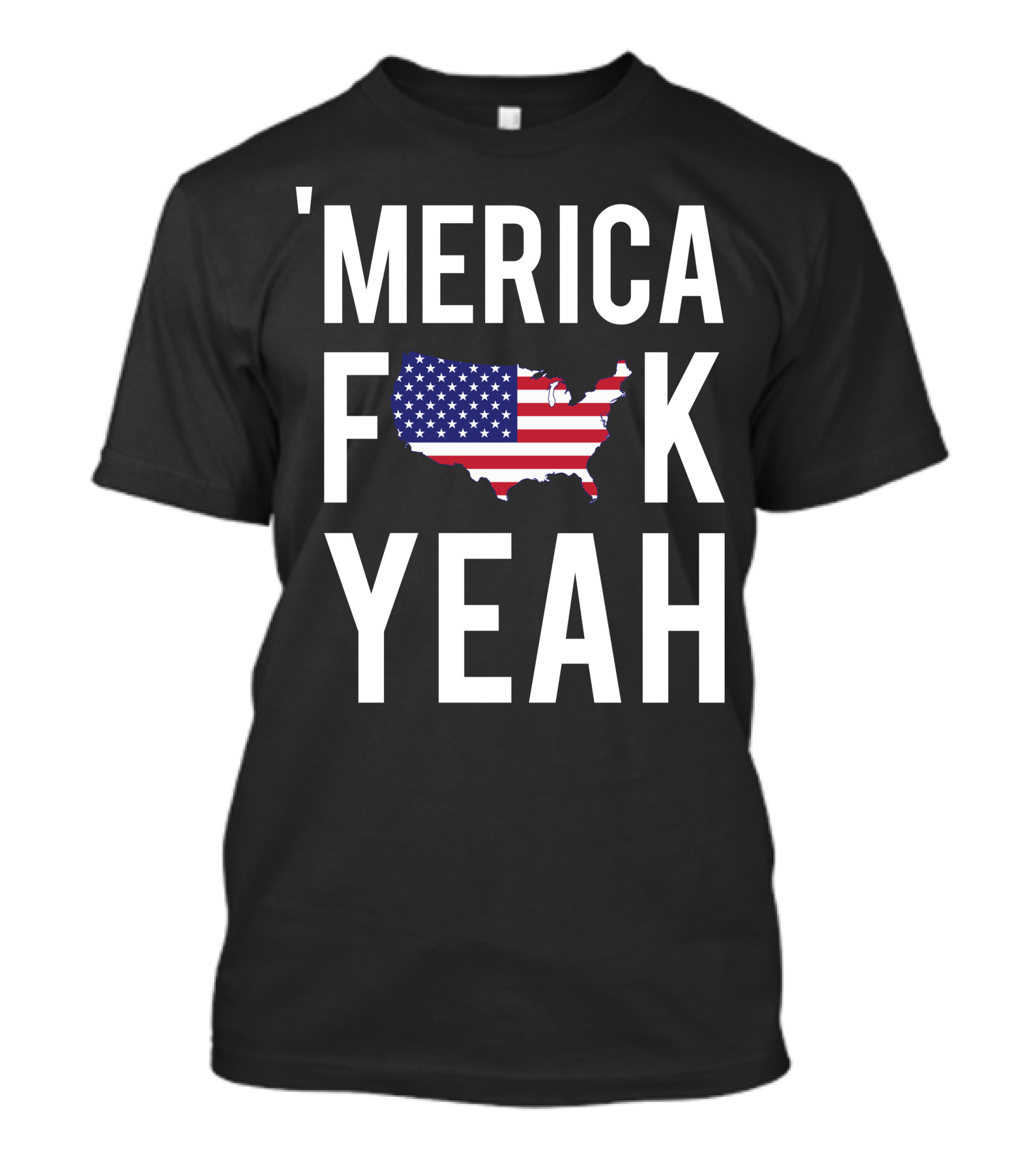 'Merica Fck Yeah USA Flag Map T-Shirt