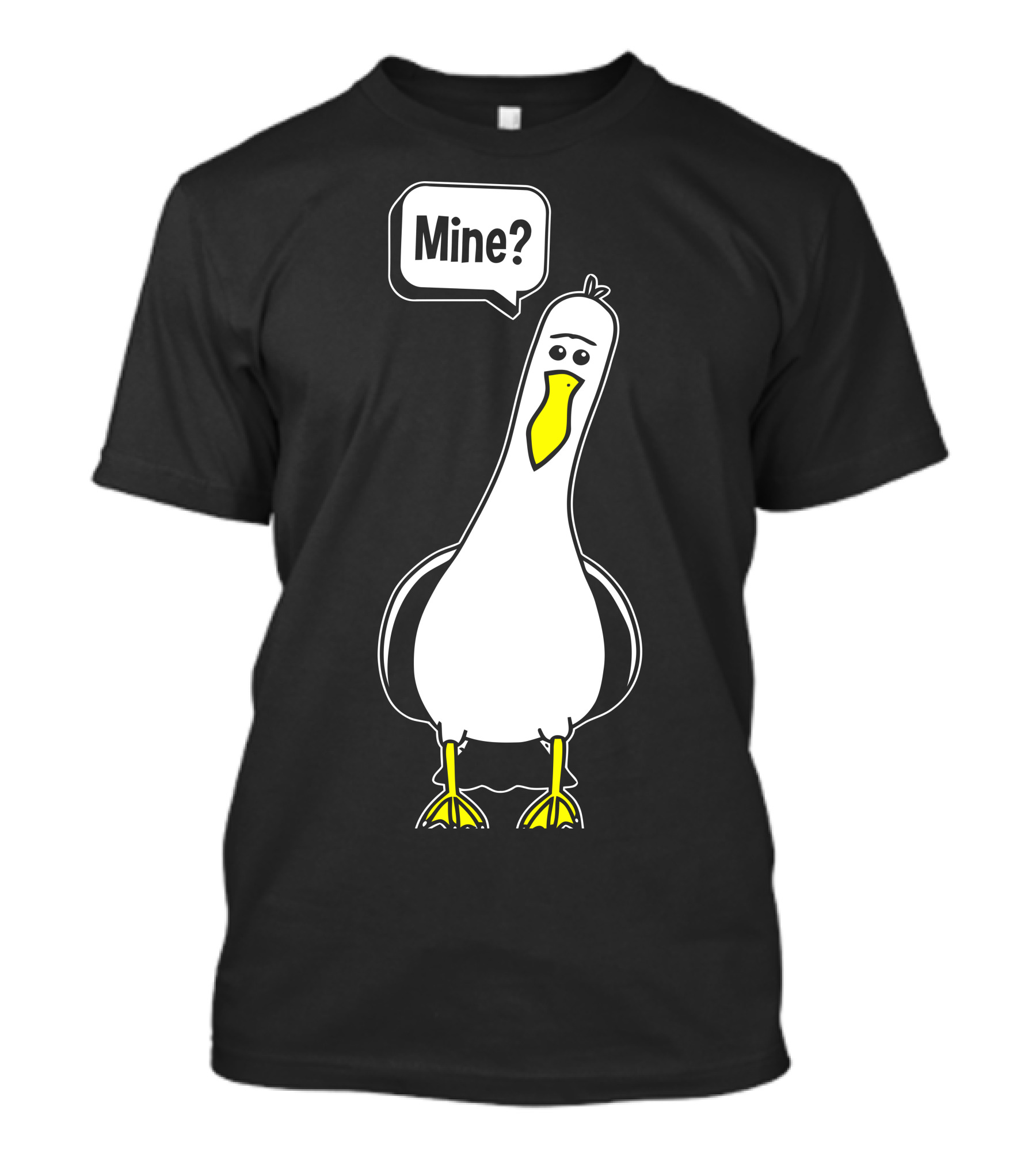 Mine Seagulls Mine? Black White Seagull T-Shirt