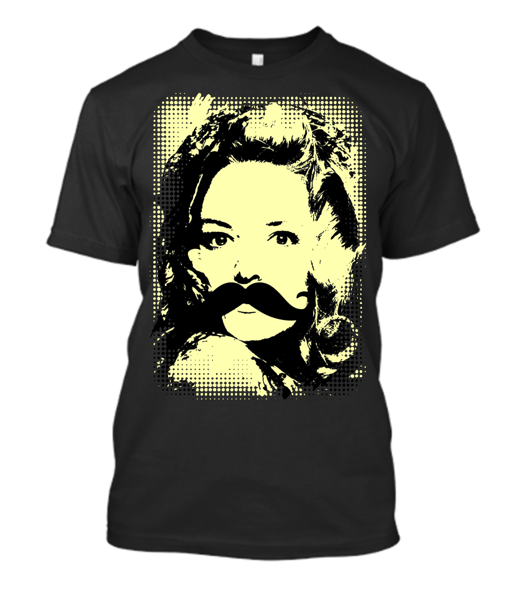 Moustache Lady Retro Pop T-Shirt