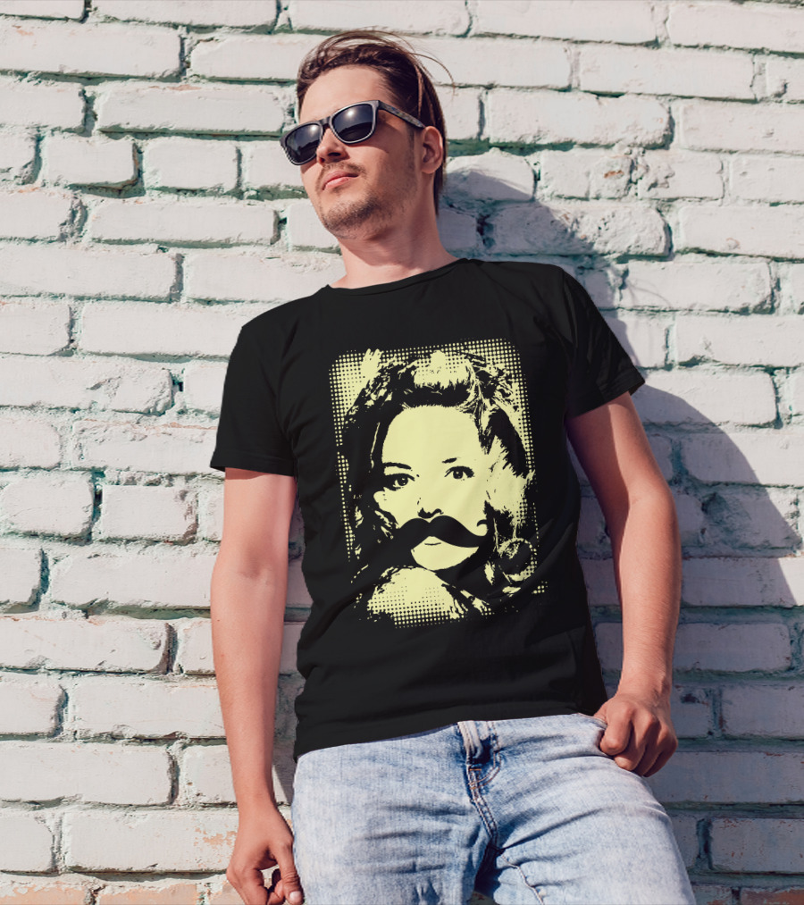 Moustache Lady Retro Pop T-Shirt