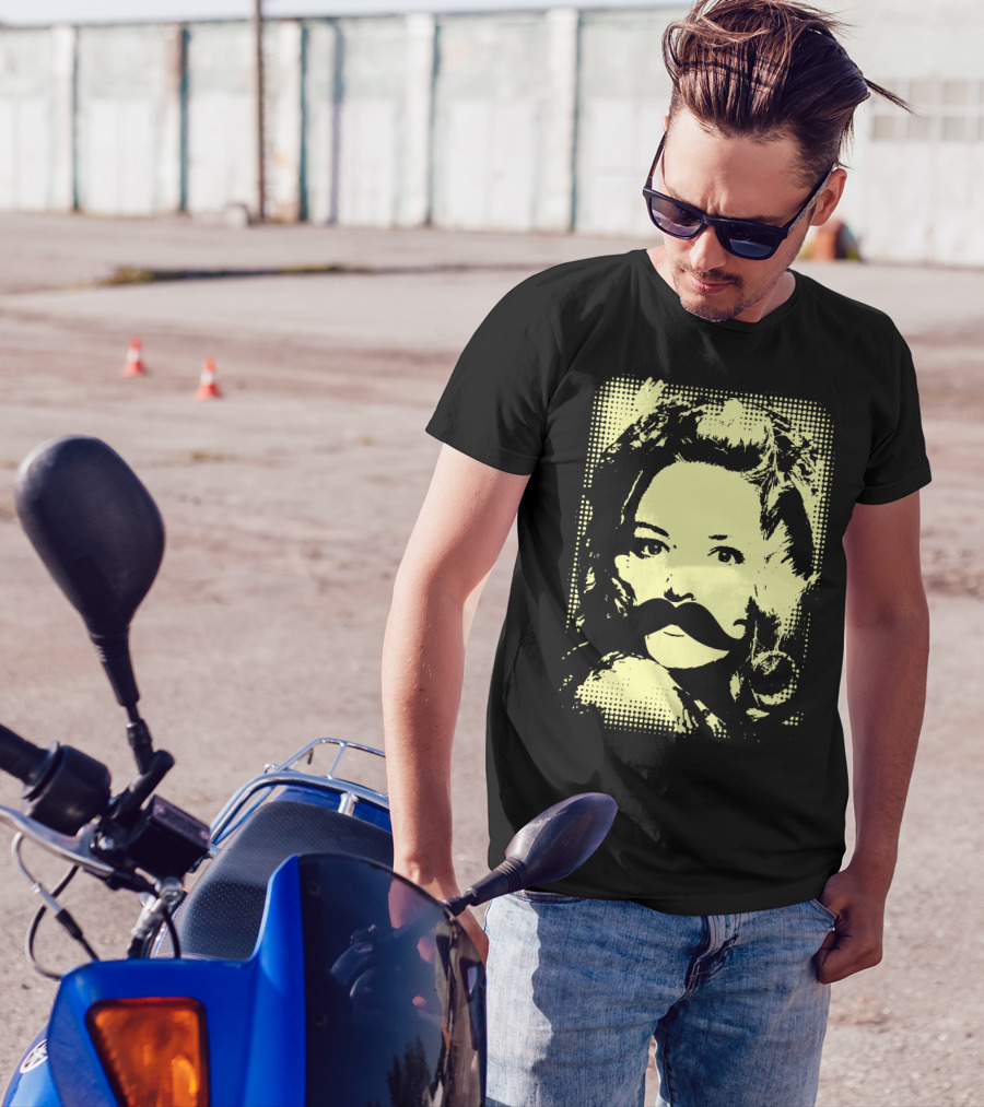 Moustache Lady Retro Pop T-Shirt