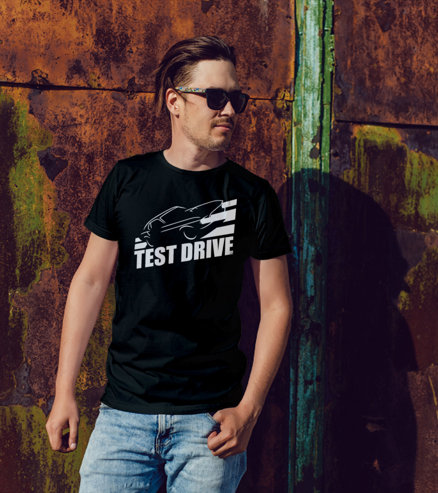 Test Drive Car Silhouette Racing Stripes T-Shirt