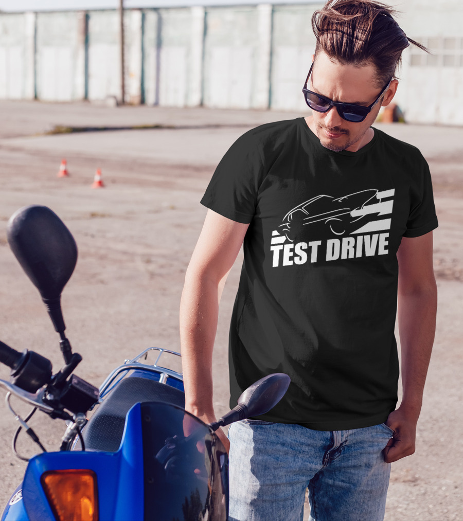 Test Drive Car Silhouette Racing Stripes T-Shirt