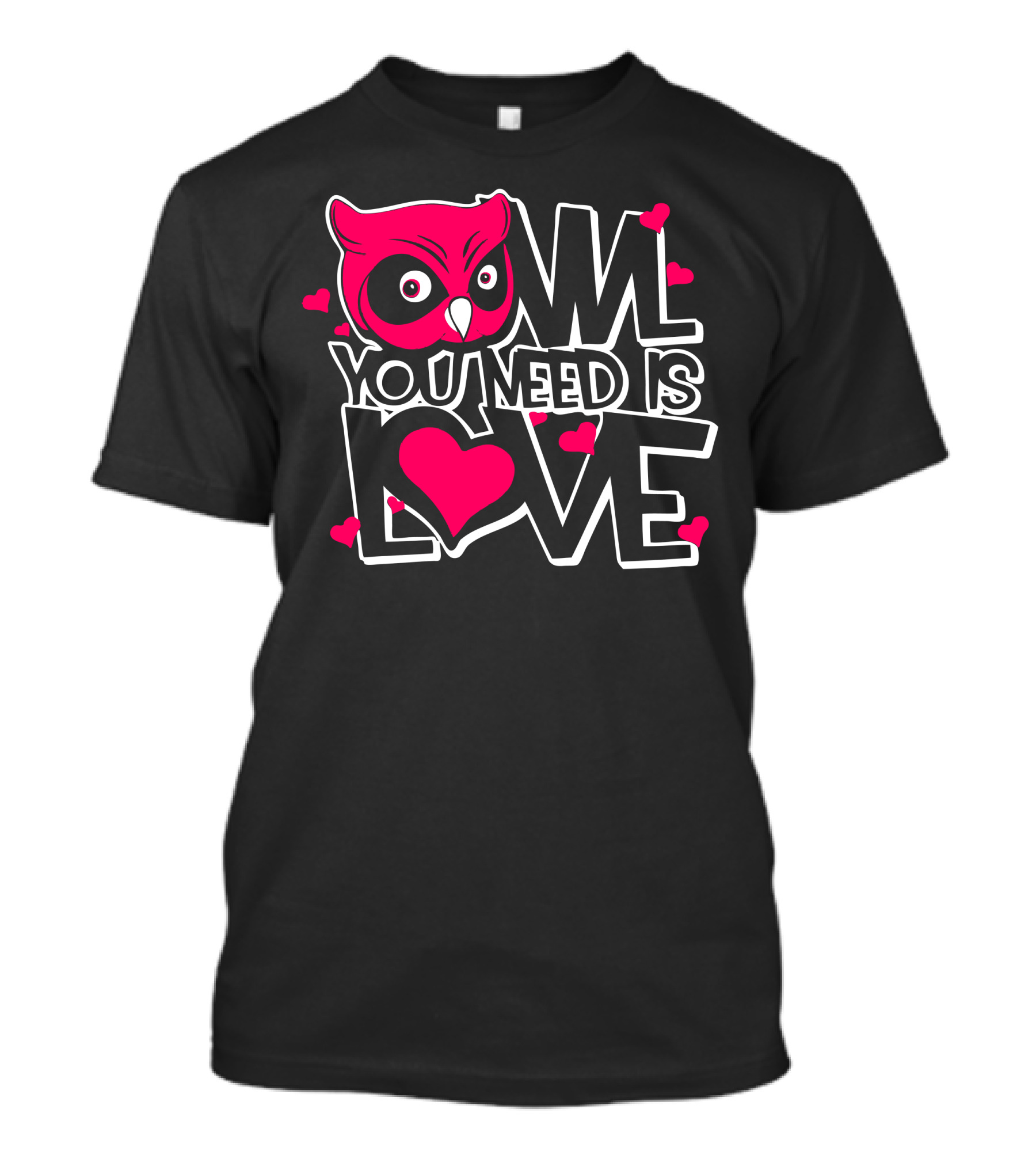 Owl You Need Is Love Pink Heart Embrace T-Shirt