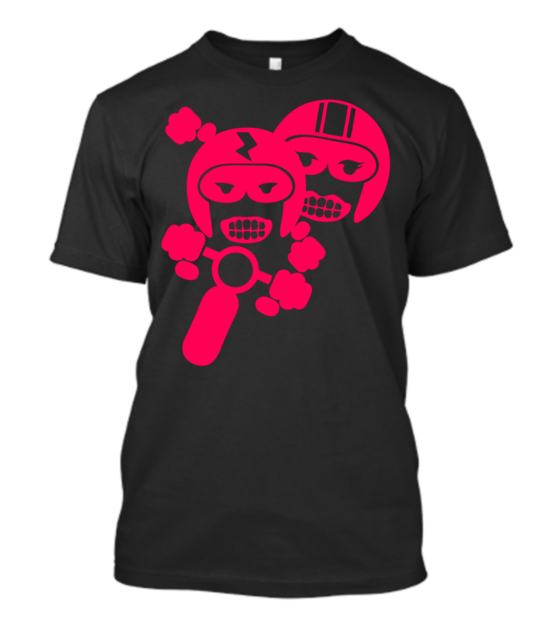 Pillion Motorcycle Motorbike Rocker Dual Helmet Grin T-Shirt