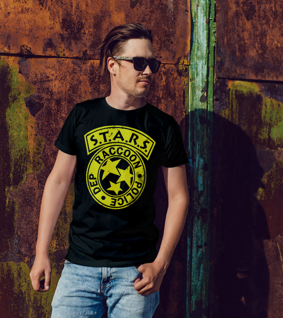 S.T.A.R.S. Raccoon Police Dept Badge Symbol With Stars T-Shirt